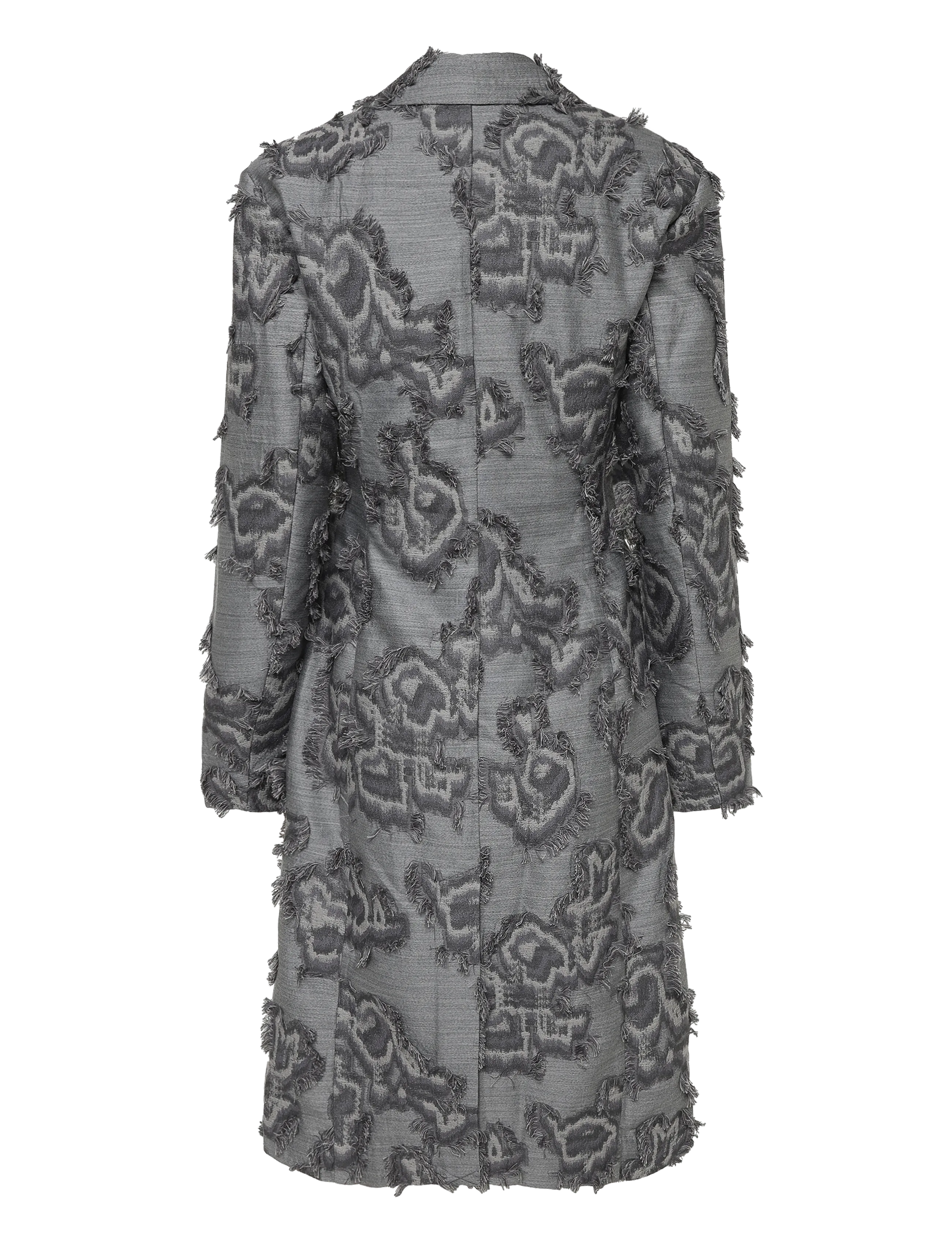 Ganni - Frayed Cloud Print Coat - grey - 1
