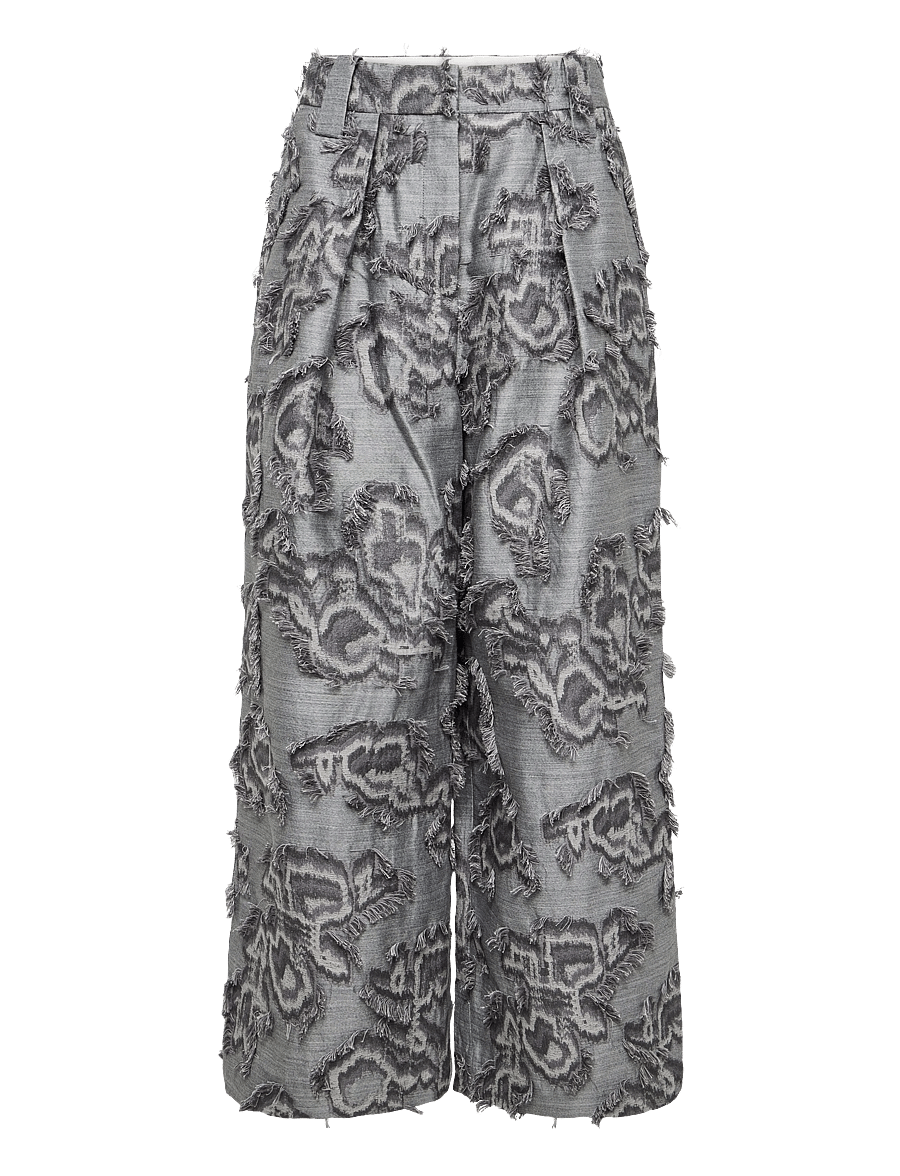 Ganni - Fil Coupe Suiting Big Pleat Pants - culottes - grey - 1