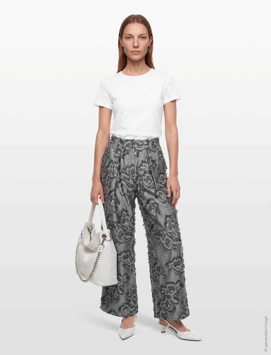 Ganni - Fil Coupe Suiting Big Pleat Pants - culottes - grey - 0