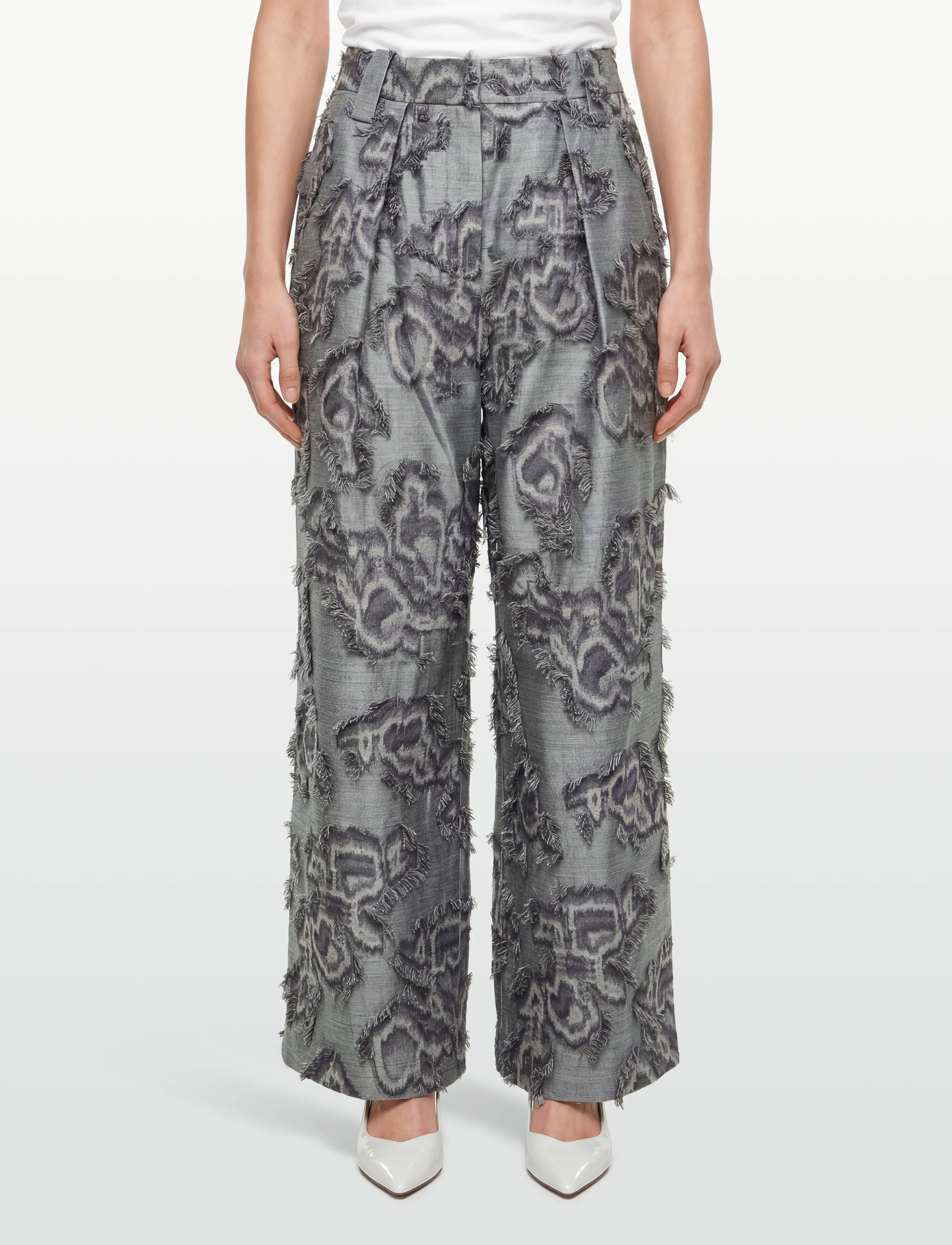Ganni - Fil Coupe Suiting Big Pleat Pants - grey - 3