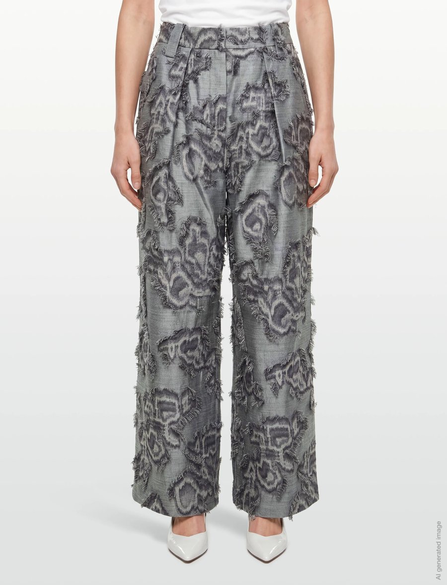 Ganni - Fil Coupe Suiting Big Pleat Pants - culottes - grey - 3