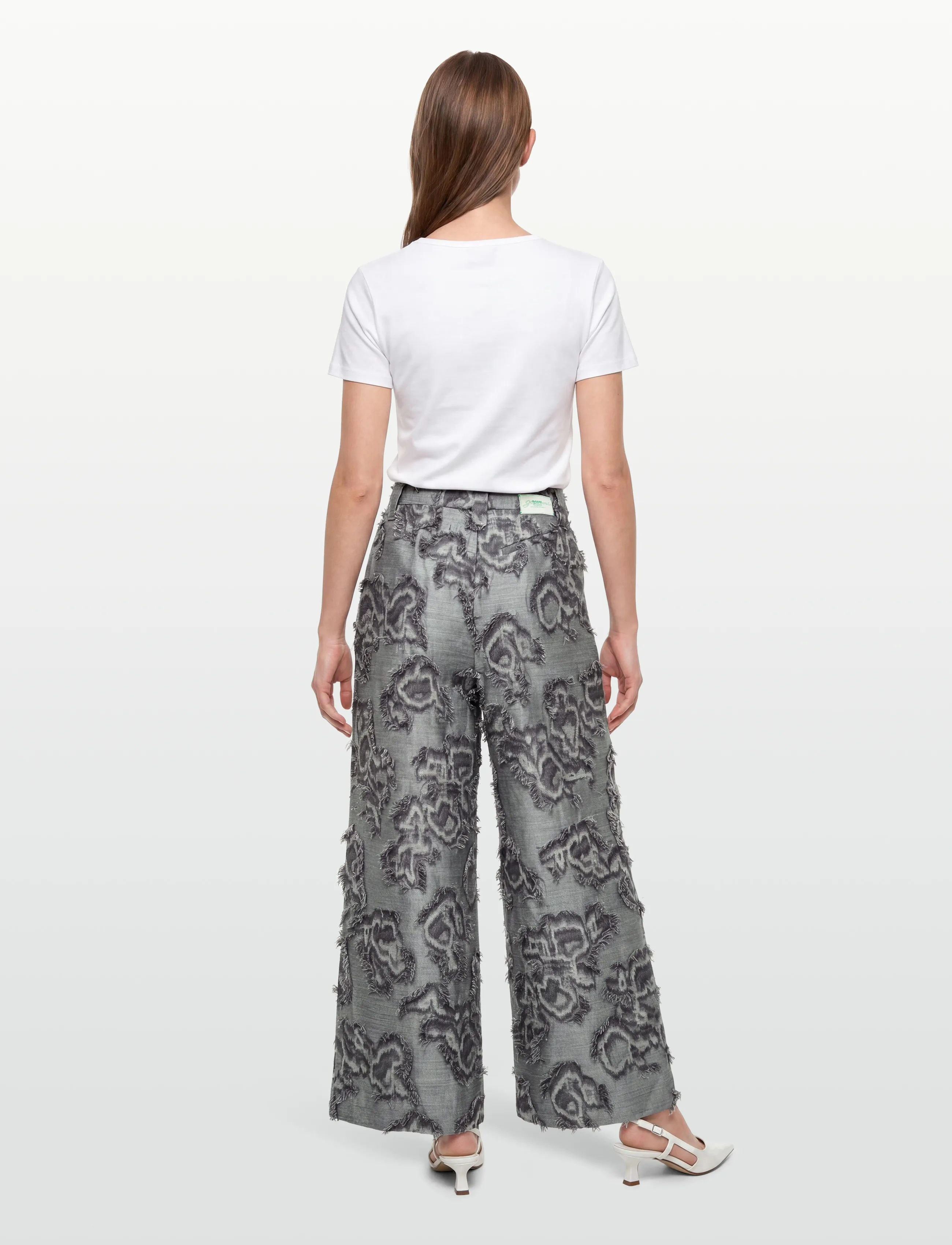 Ganni - Fil Coupe Suiting Big Pleat Pants - grey - 4