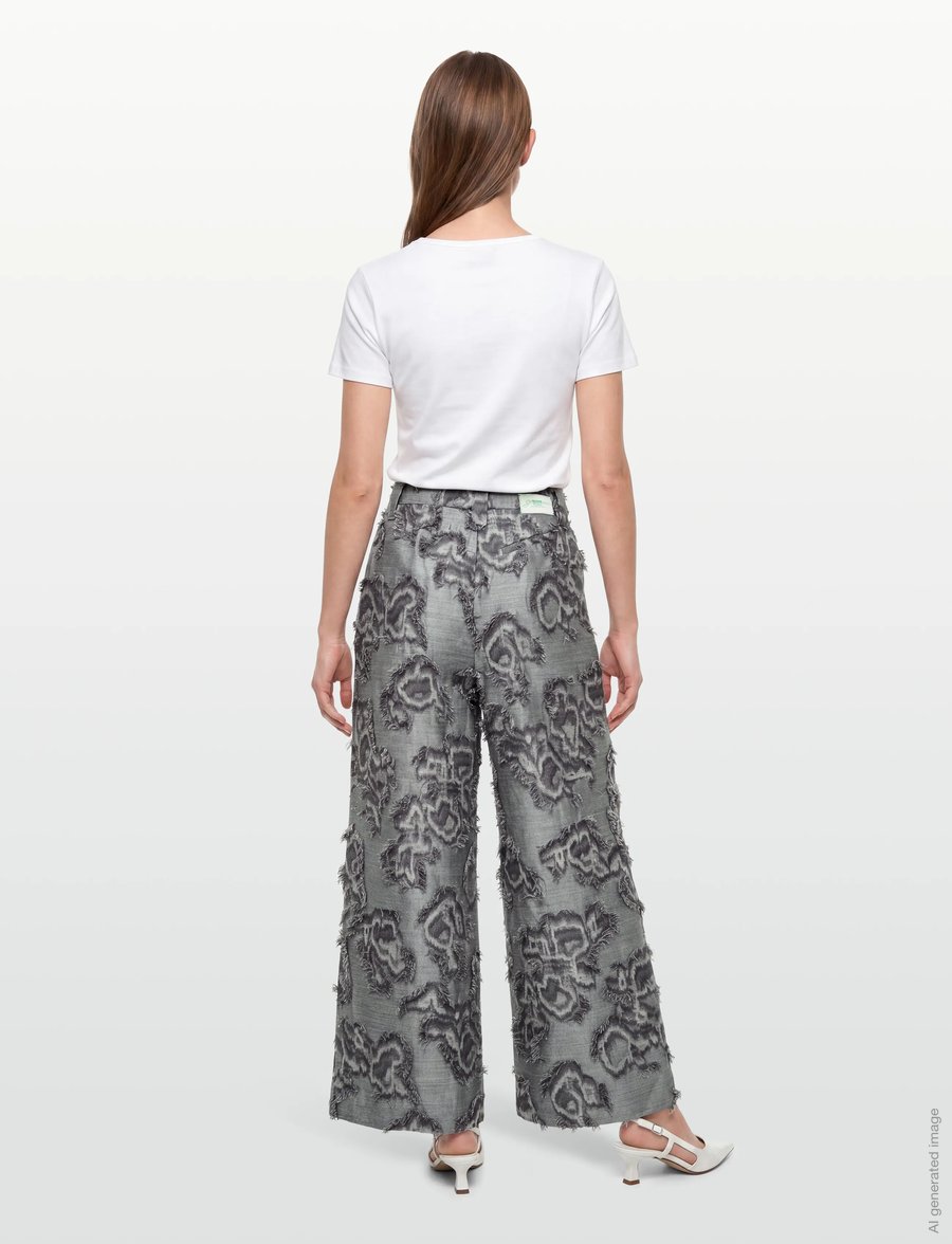 Ganni - Fil Coupe Suiting Big Pleat Pants - culottes - grey - 4