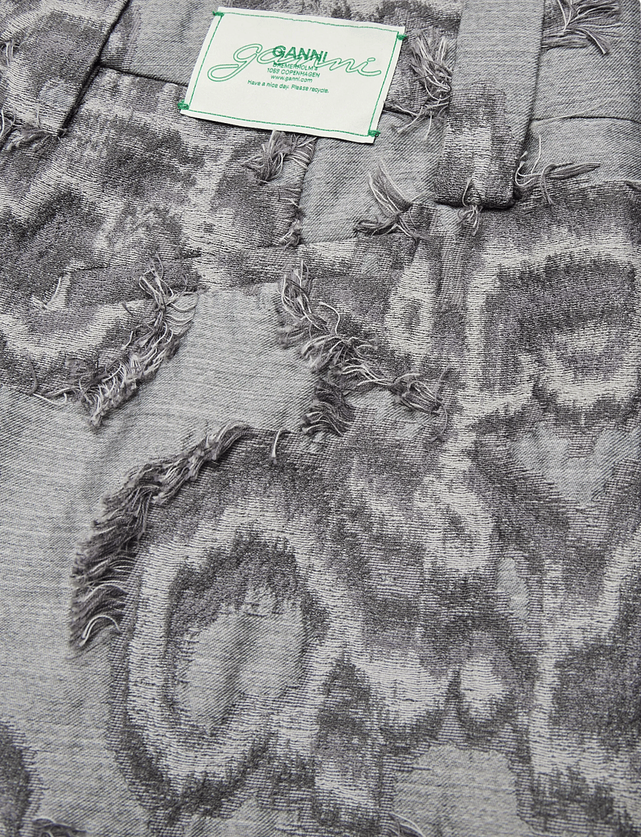Ganni - Fil Coupe Suiting Big Pleat Pants - culottes - grey - 5