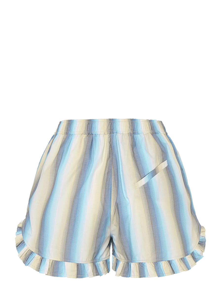 Ganni - Multicolour Ombre Stripe Ruffle Shorts - vabaaja lühikesed püksid - multicolored - 1