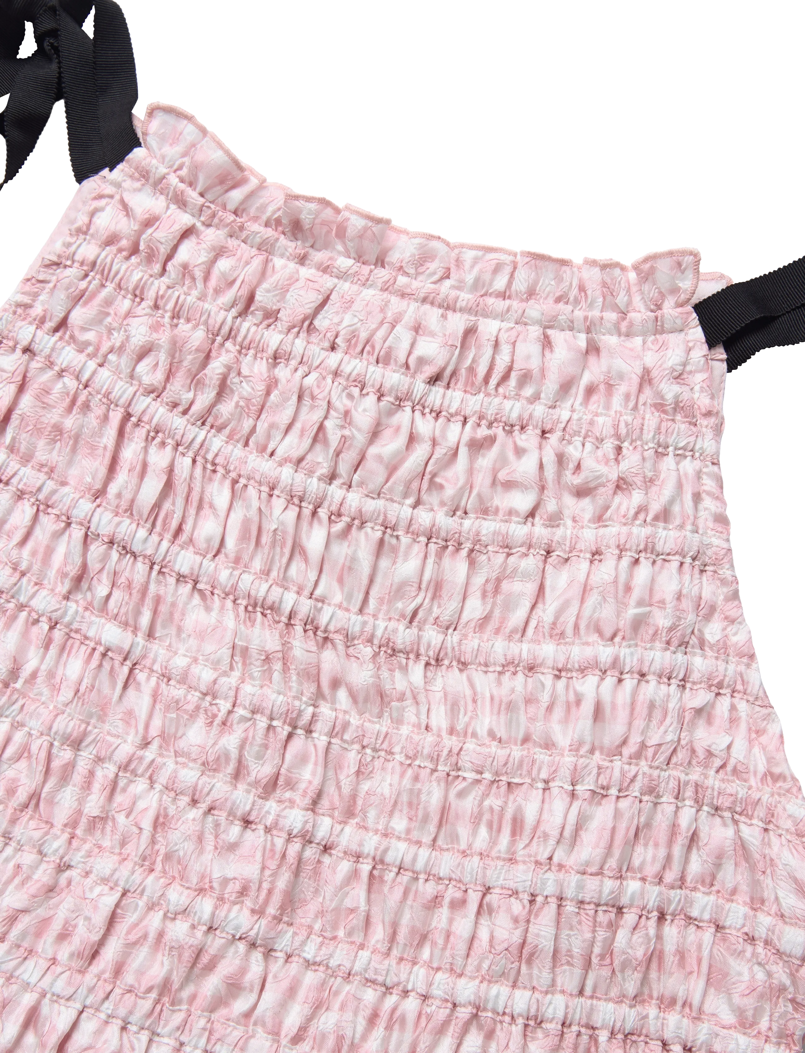 Ganni - Smocked Tiered Dress - pink - 2