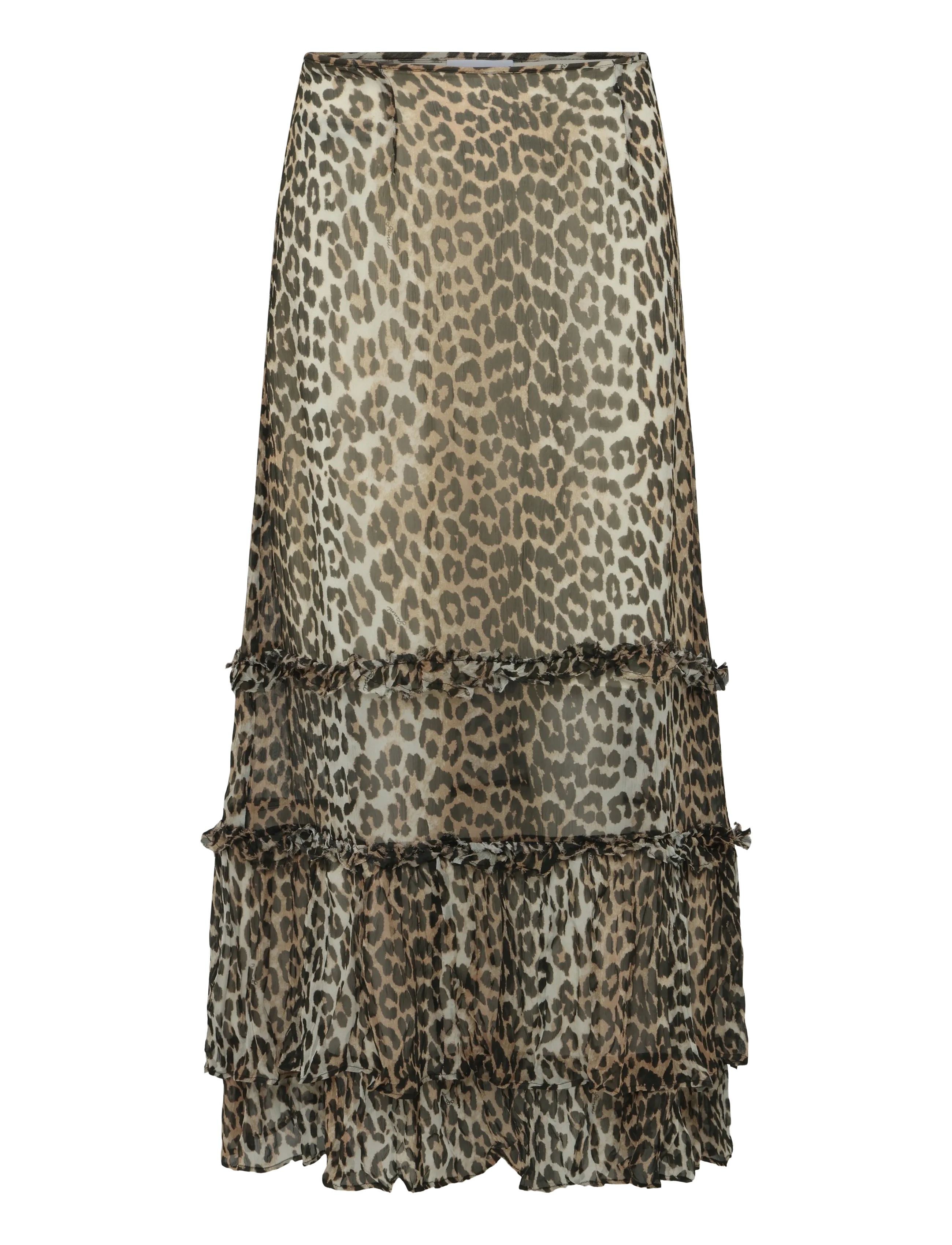 Ganni - Leopard Print Ruffle Skirt