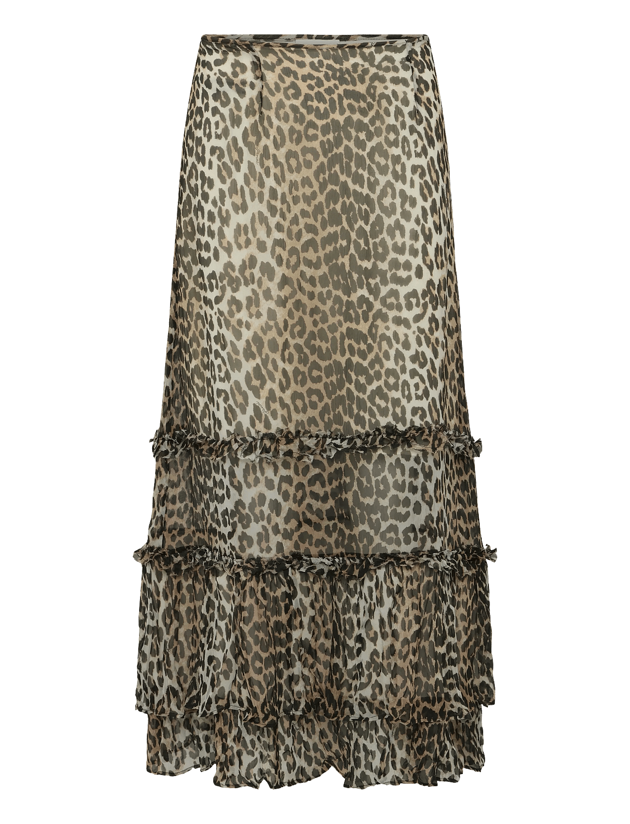 Ganni - Leopard Print Ruffle Skirt