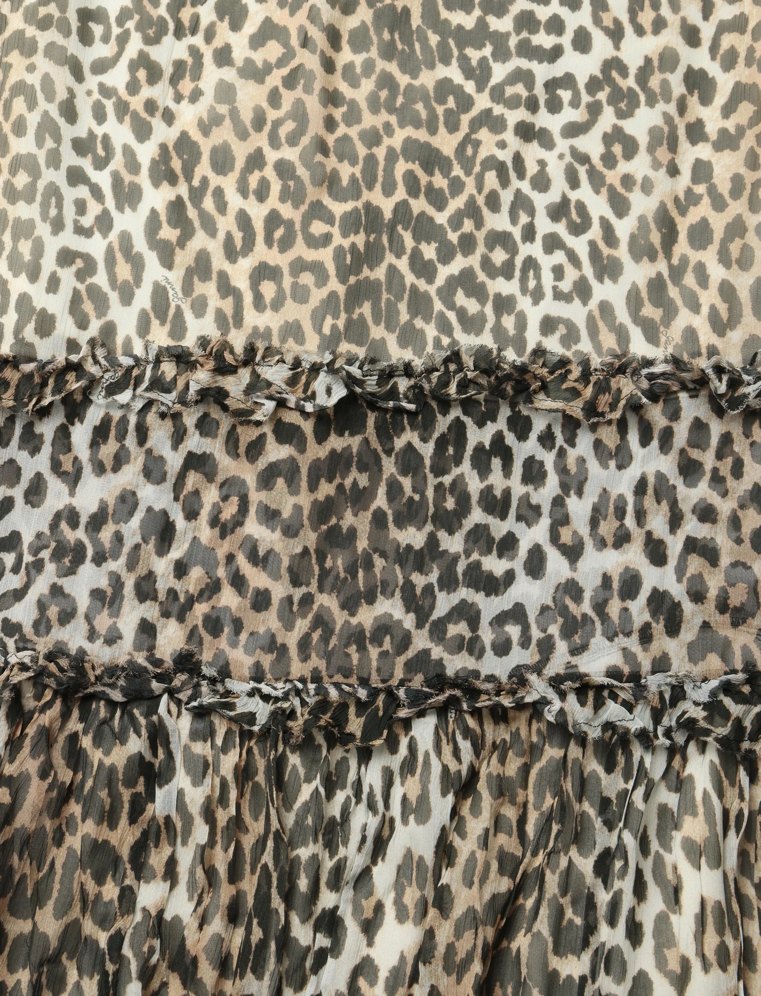 Ganni - Leopard Print Ruffle Skirt - brown - 2