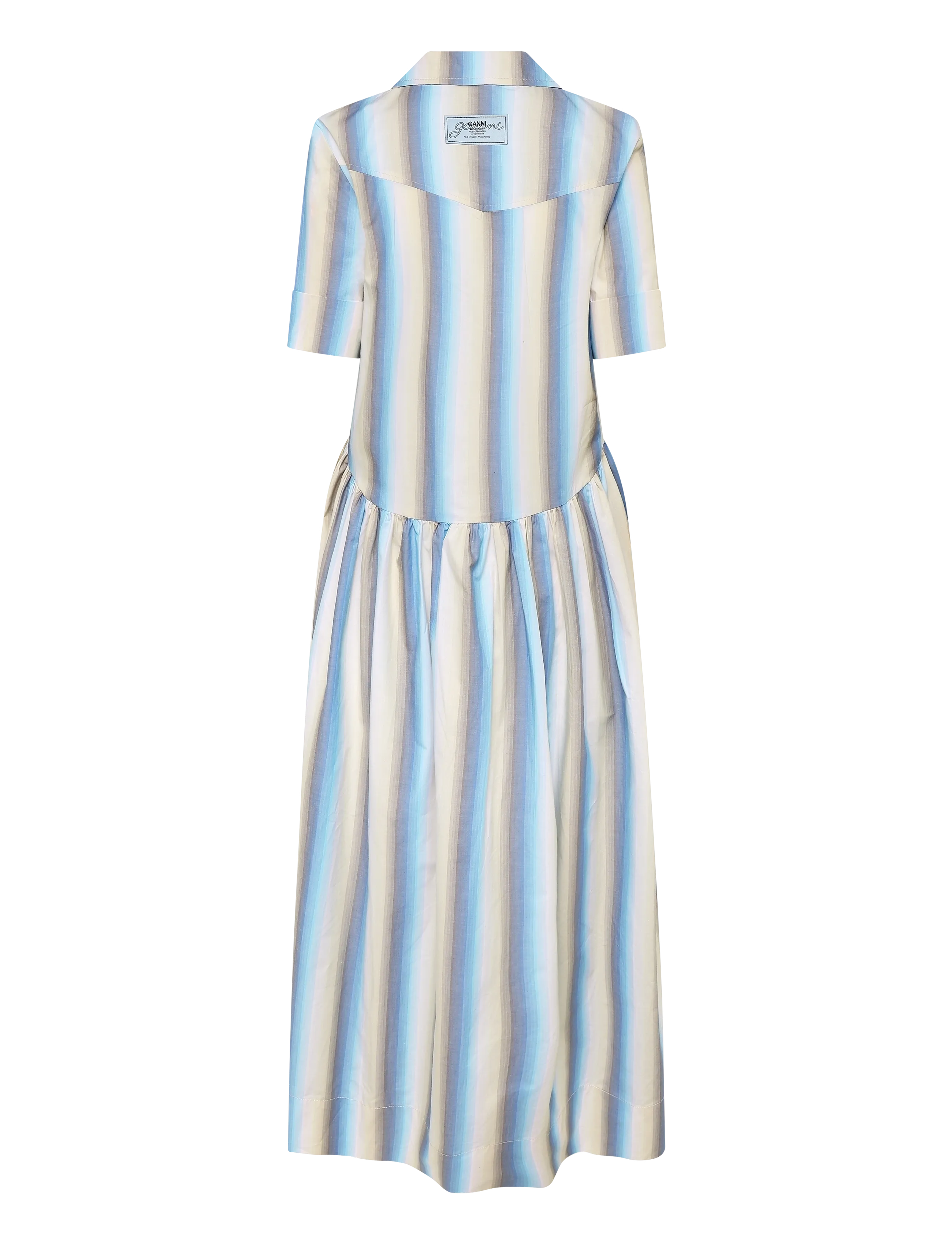 Ganni - Striped Button Up Shirt Dress - multicolored - 2