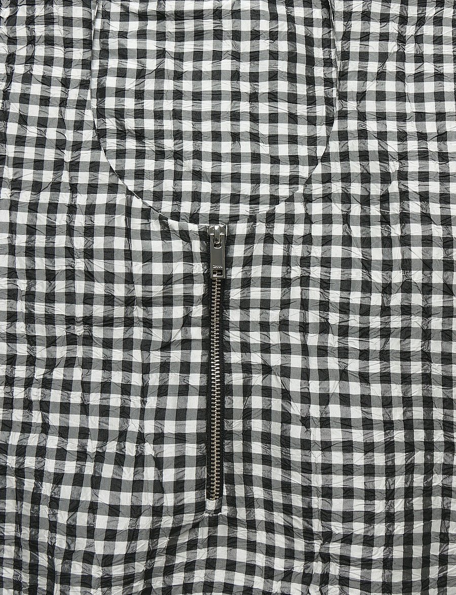 Ganni - Crinkled Check Mini Dress - korta klänningar - black - 2