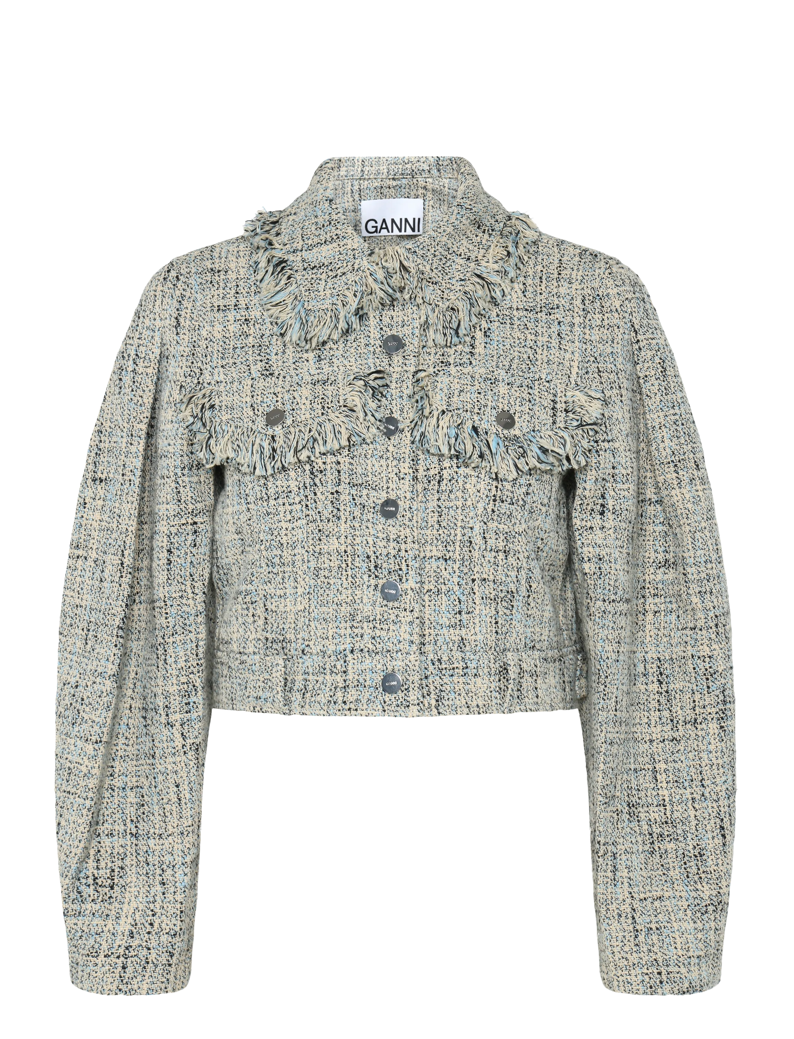 Ganni Tweed Sakko - Enkelknäppta kavajer - BEIGE / beige