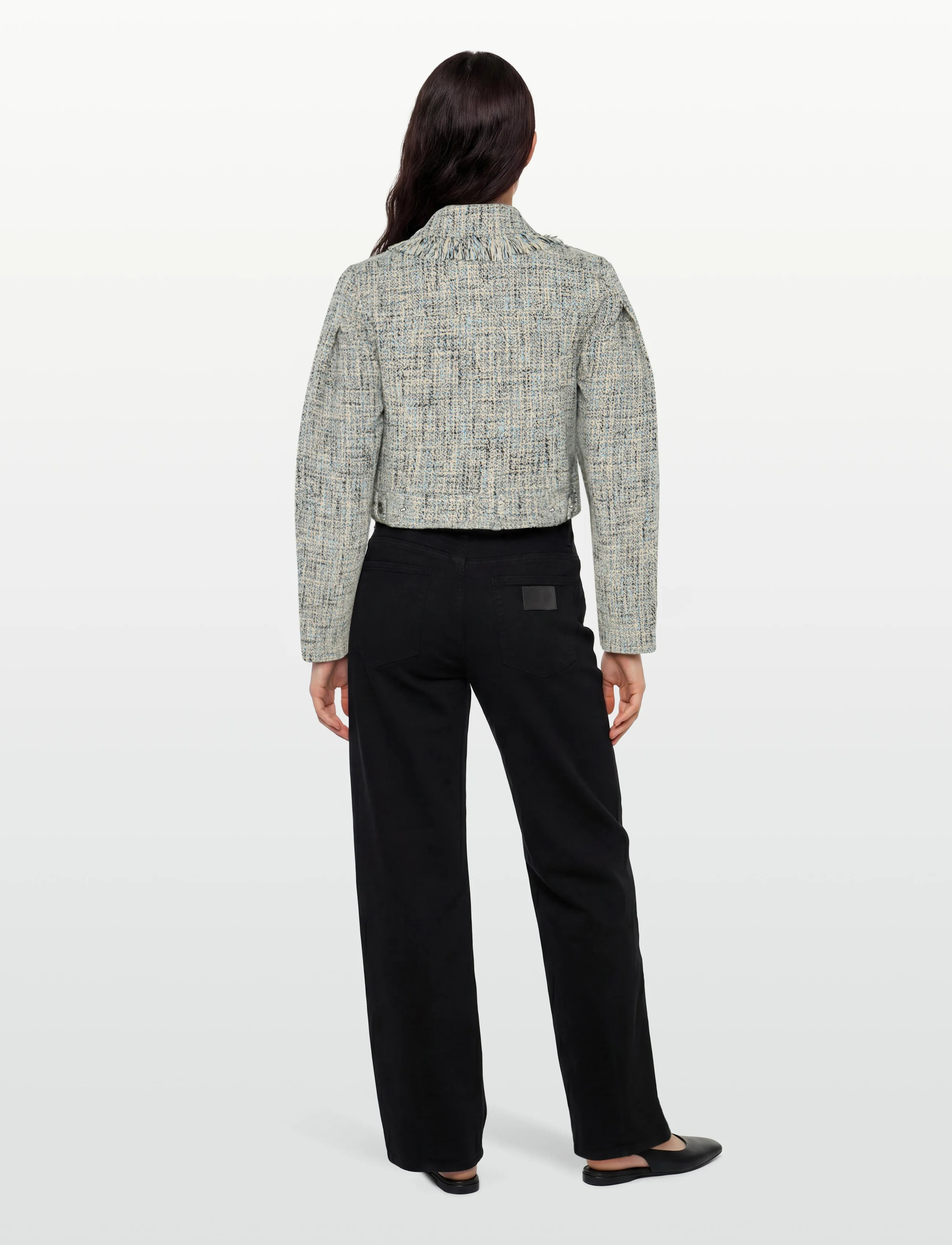 Ganni - Tweed Sakko - korte blazere - beige - 4