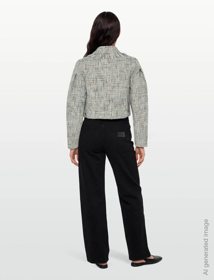 Ganni - Tweed Sakko - korte blazere - beige - 4