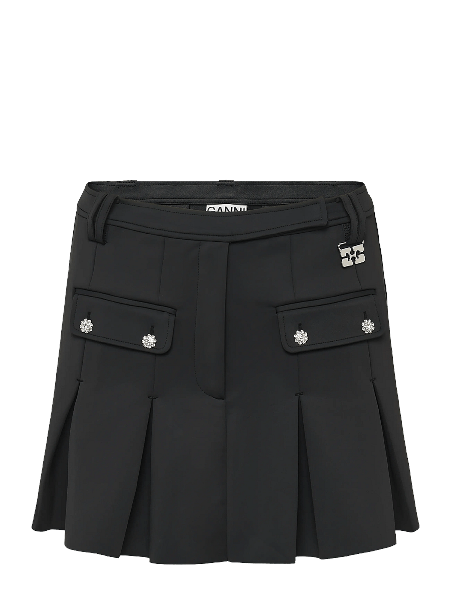Ganni - Pleated Mini Skirt - plisseeritud seelikud - black - 0