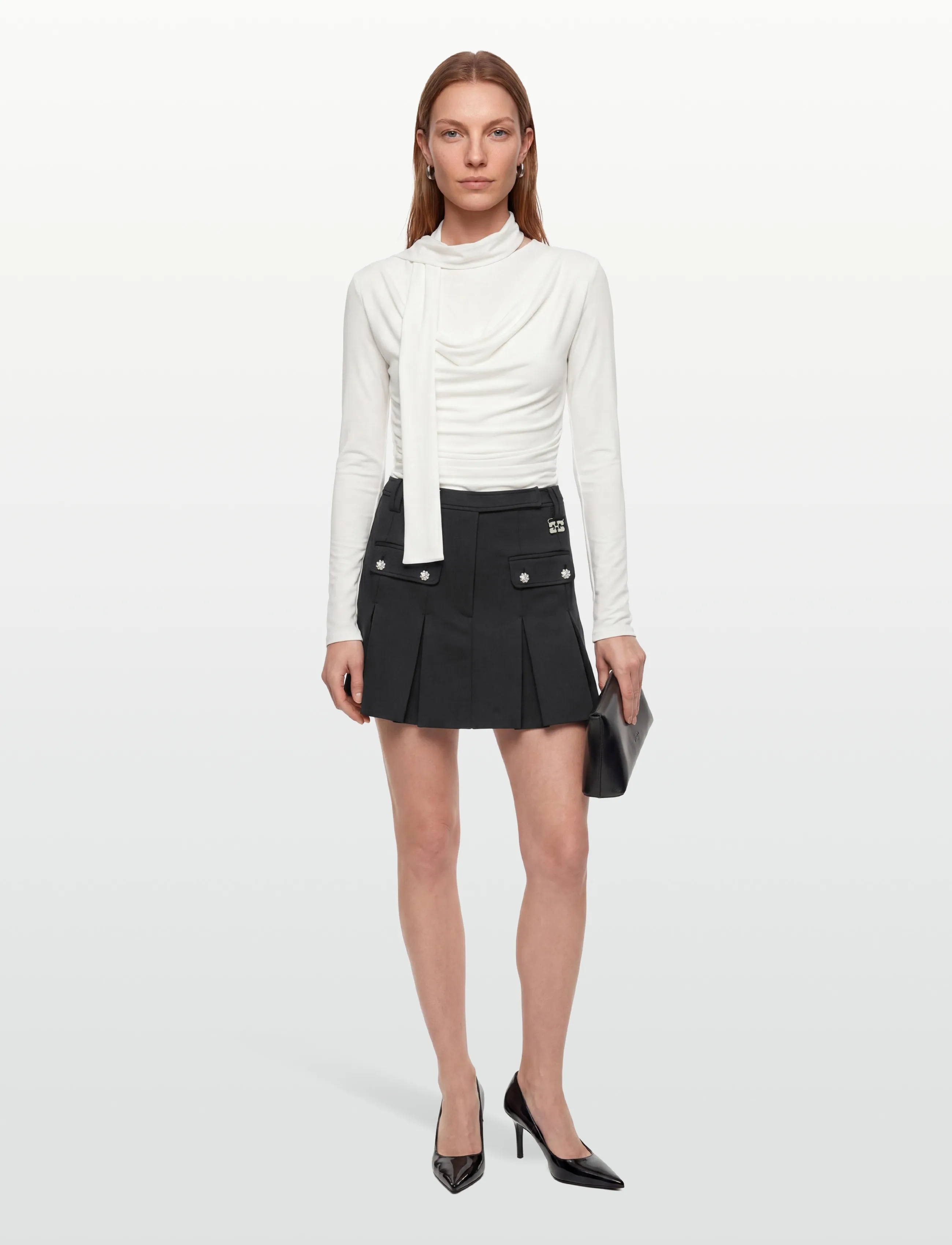 Ganni Pleated Mini Skirt, 38, Röcke, Schwarz - Short Frauen
