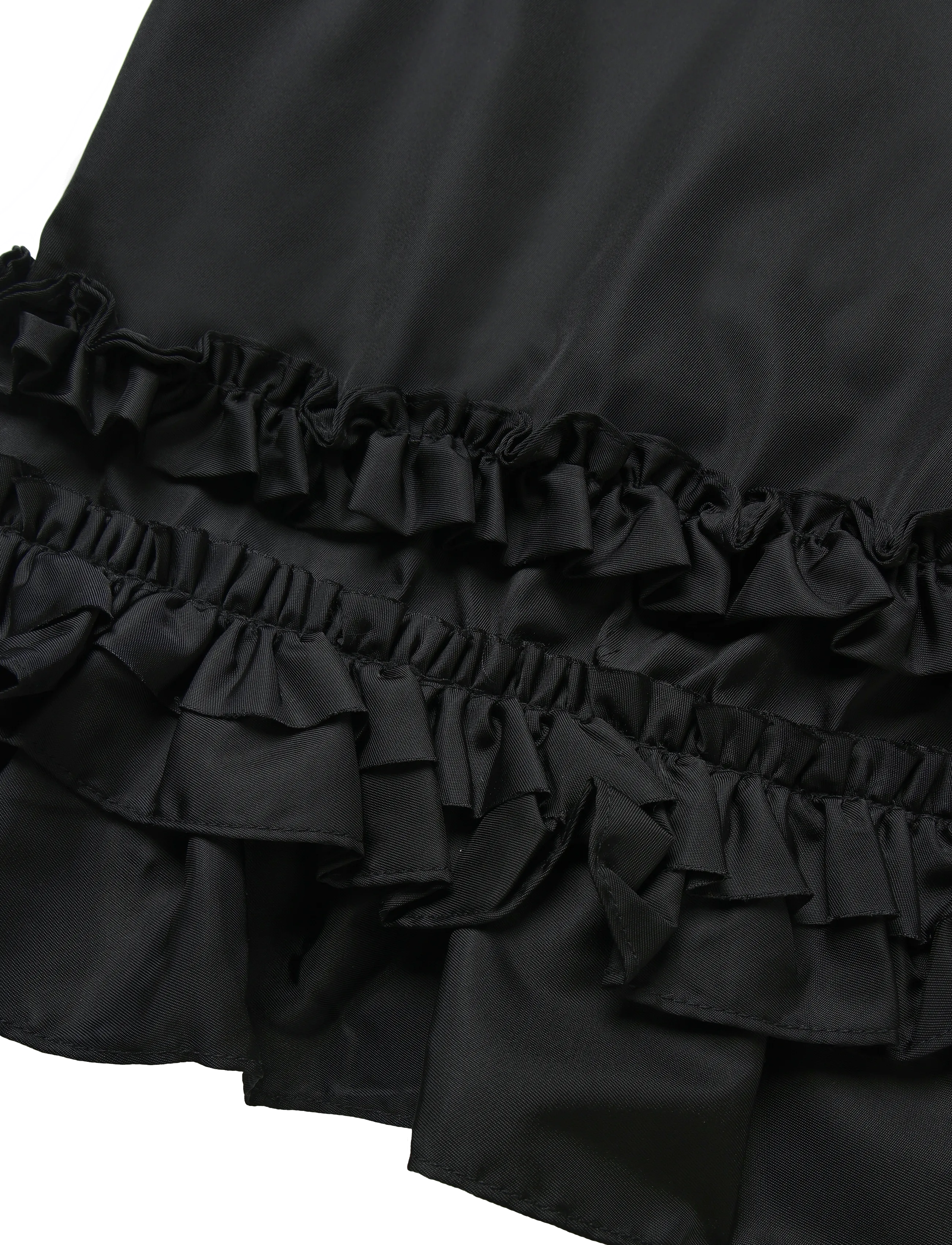 Ganni - Duchesse Nylon Open Back Frill Top - black - 3