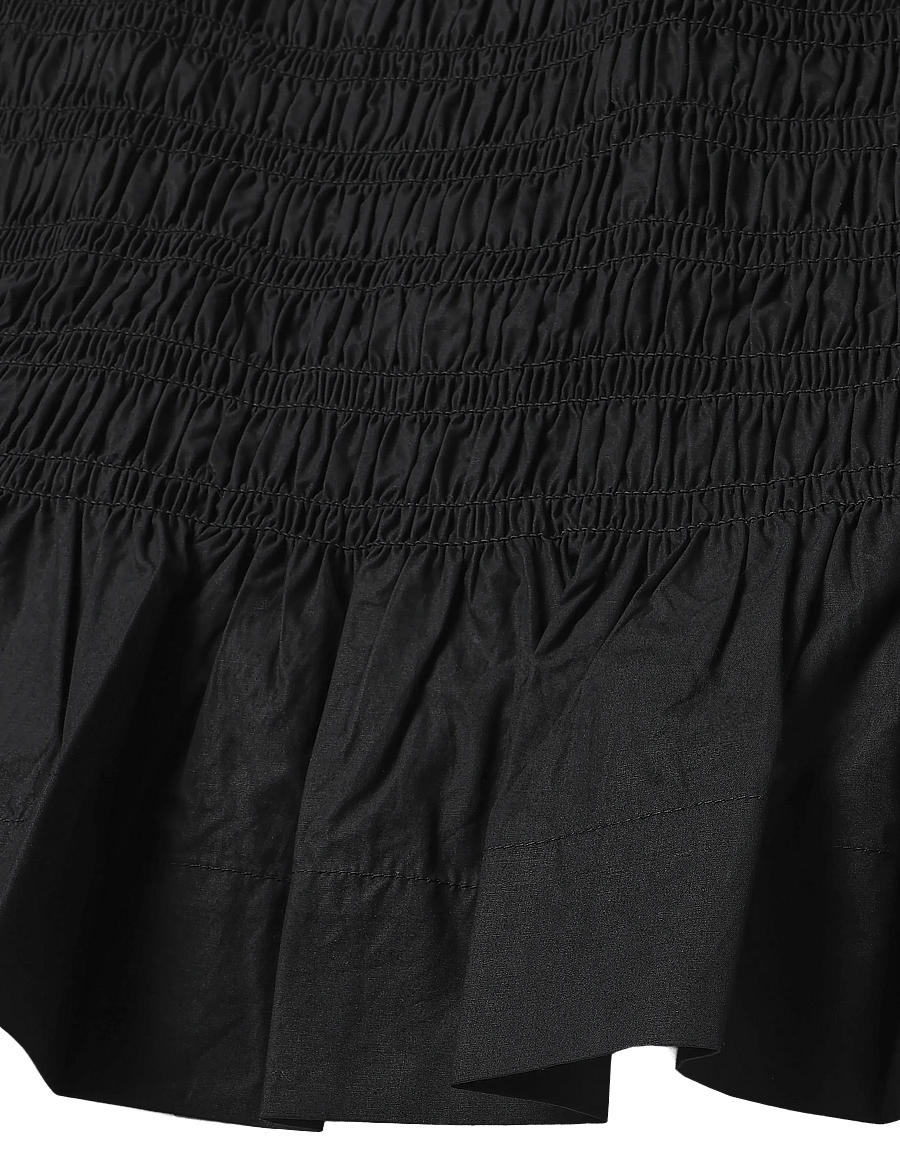 Ganni - Cotton Poplin Smock Tie String Top - Ærmeløse bluser - black - 3
