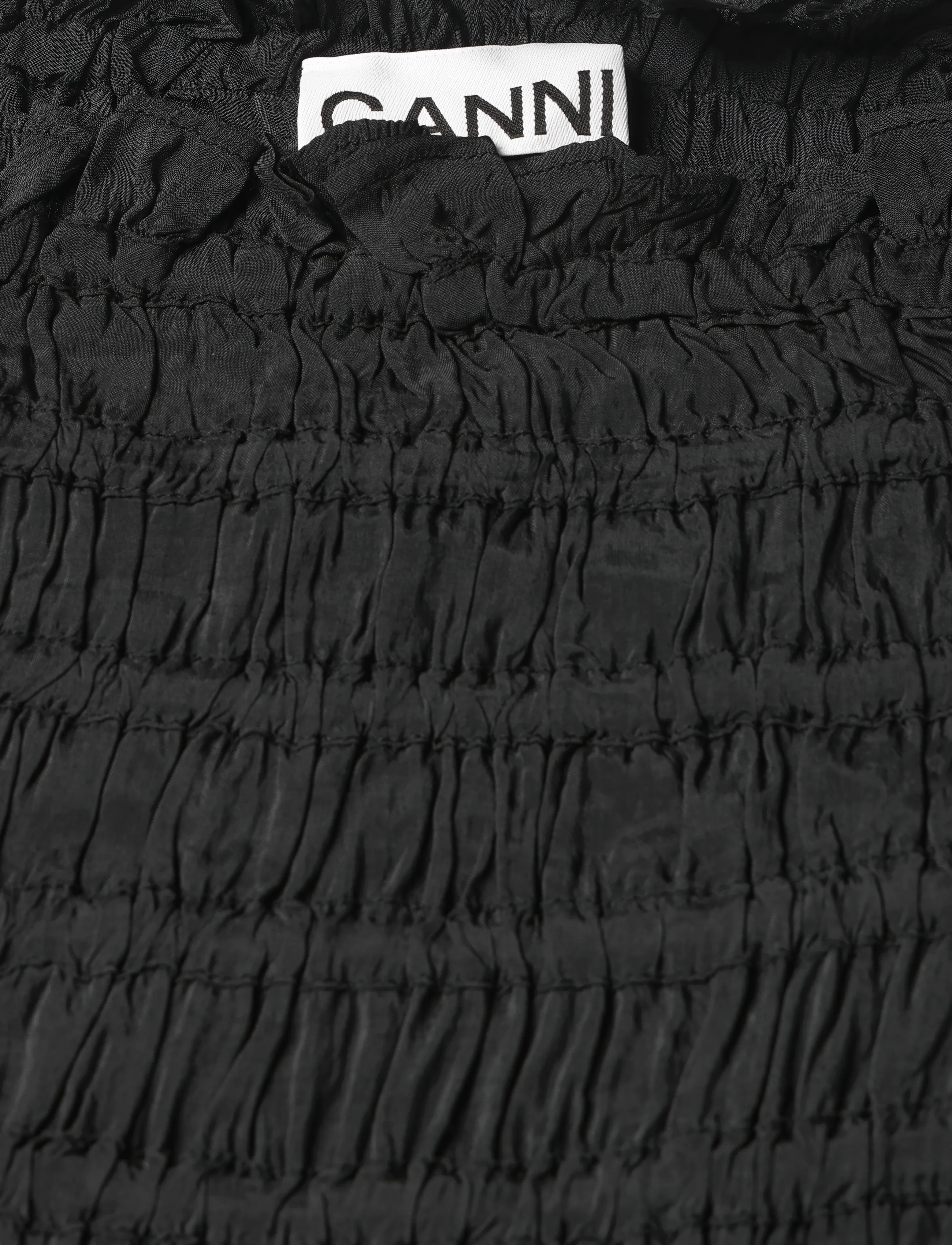 Ganni - Maxi Smock Tie Dress - black - 2
