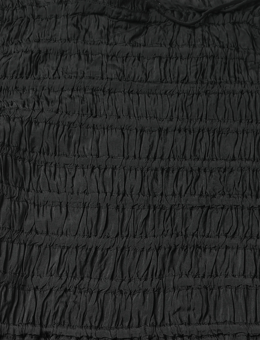 Ganni - Maxi Smock Tie Dress - sommarklänningar - black - 3