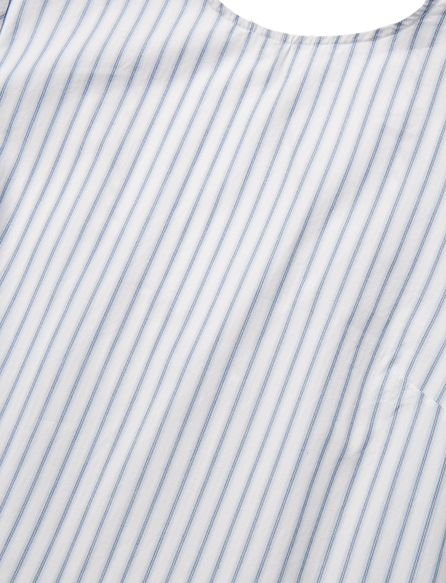 Ganni - Striped Organic Cotton Mini Dress - konfirmationstøj - white - 5
