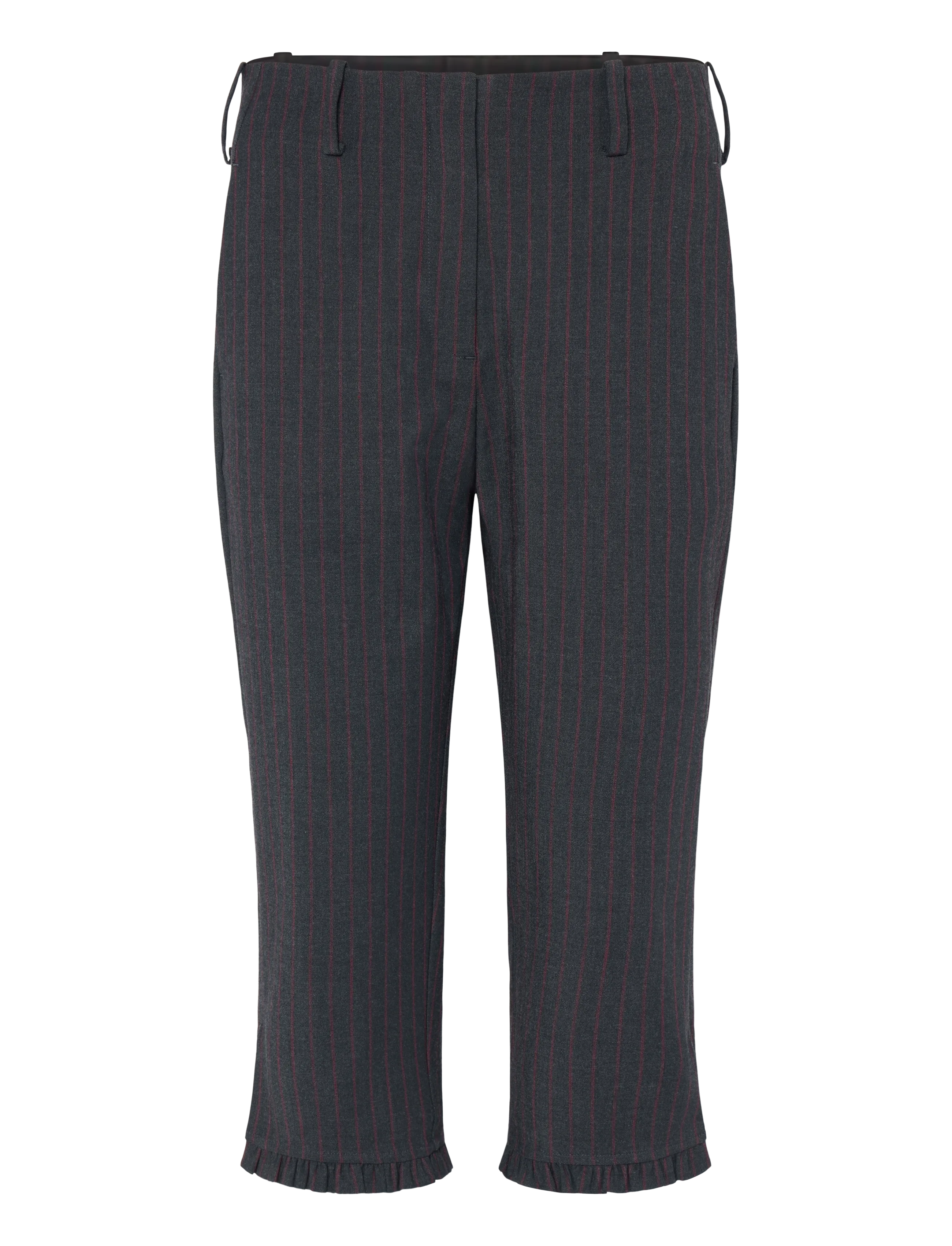Ganni Stretch Stripe Capri Pants - Kleidung - GREY / grey
