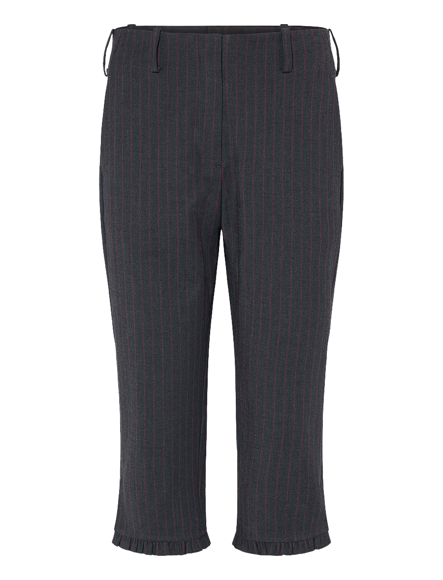 Ganni - Stretch Stripe Capri Pants - caprihose - grey - 0