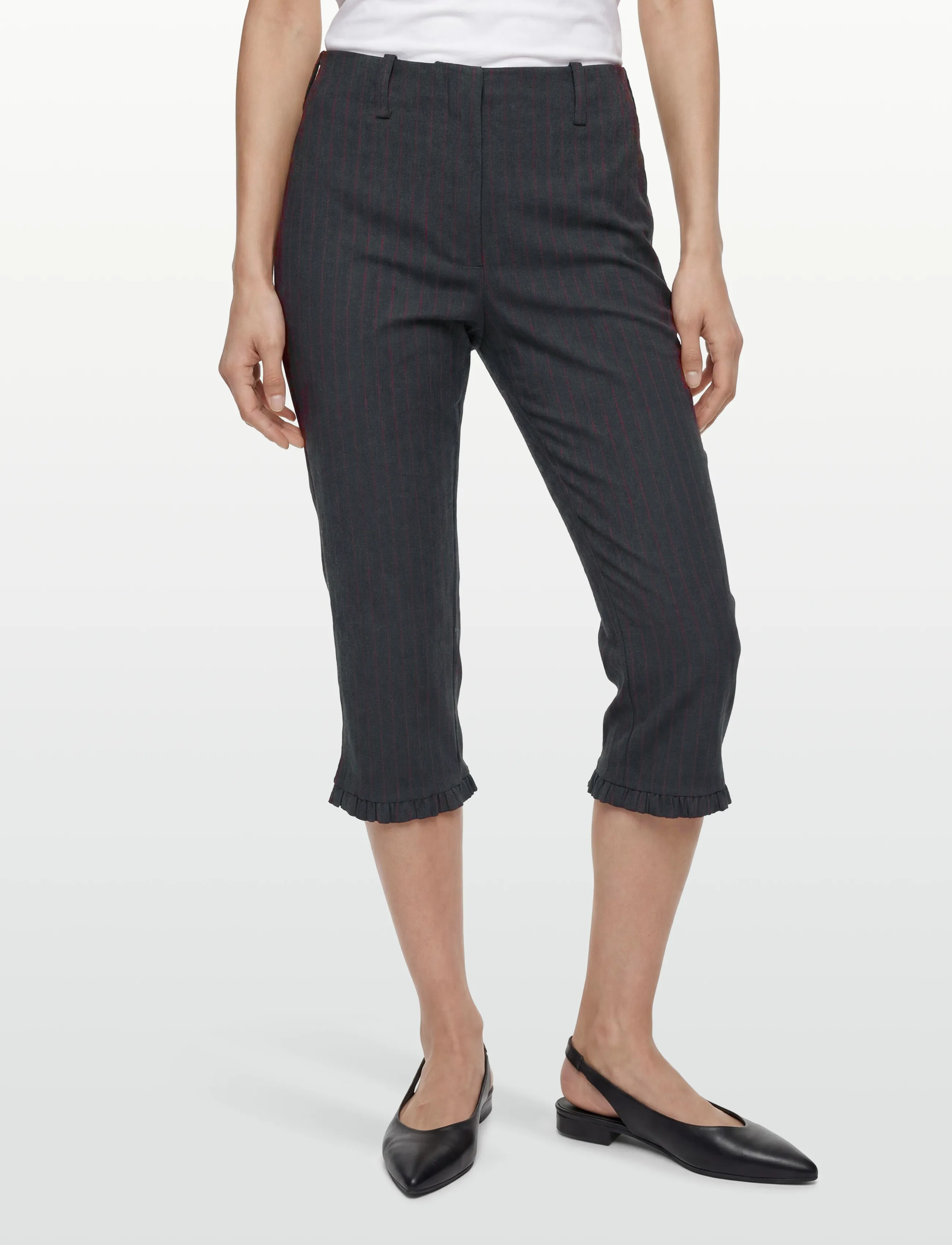 Ganni - Stretch Stripe Capri Pants - grey - 3