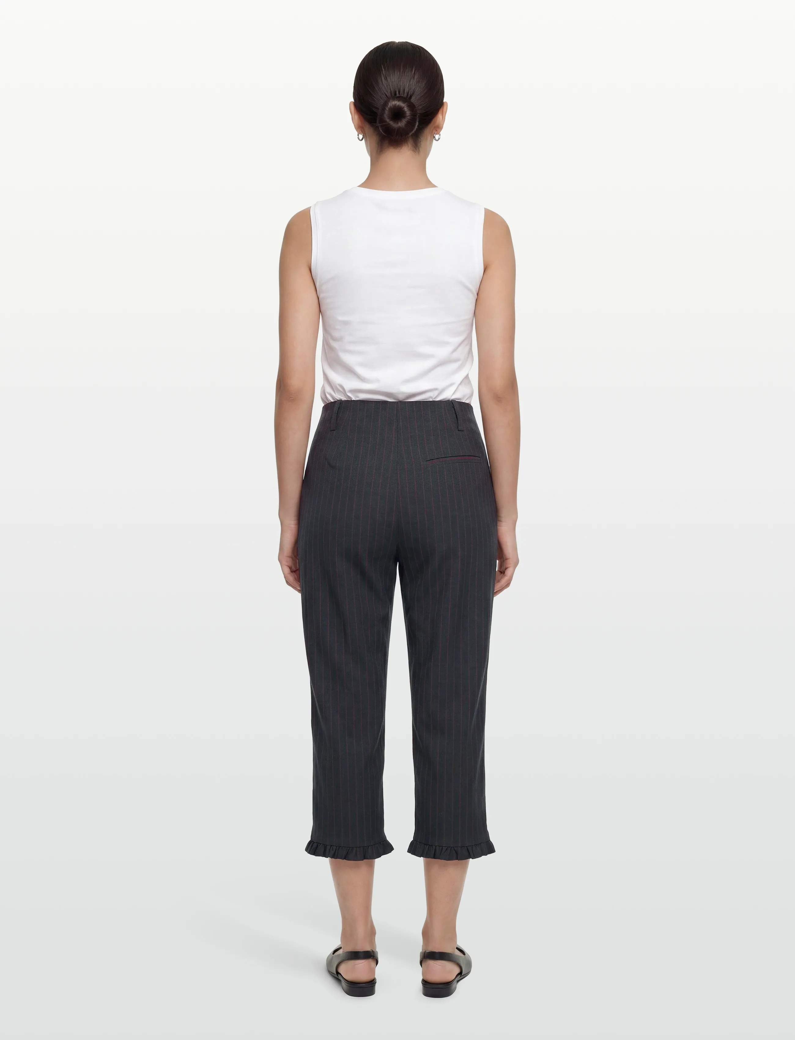 Ganni - Stretch Stripe Capri Pants - grey - 4