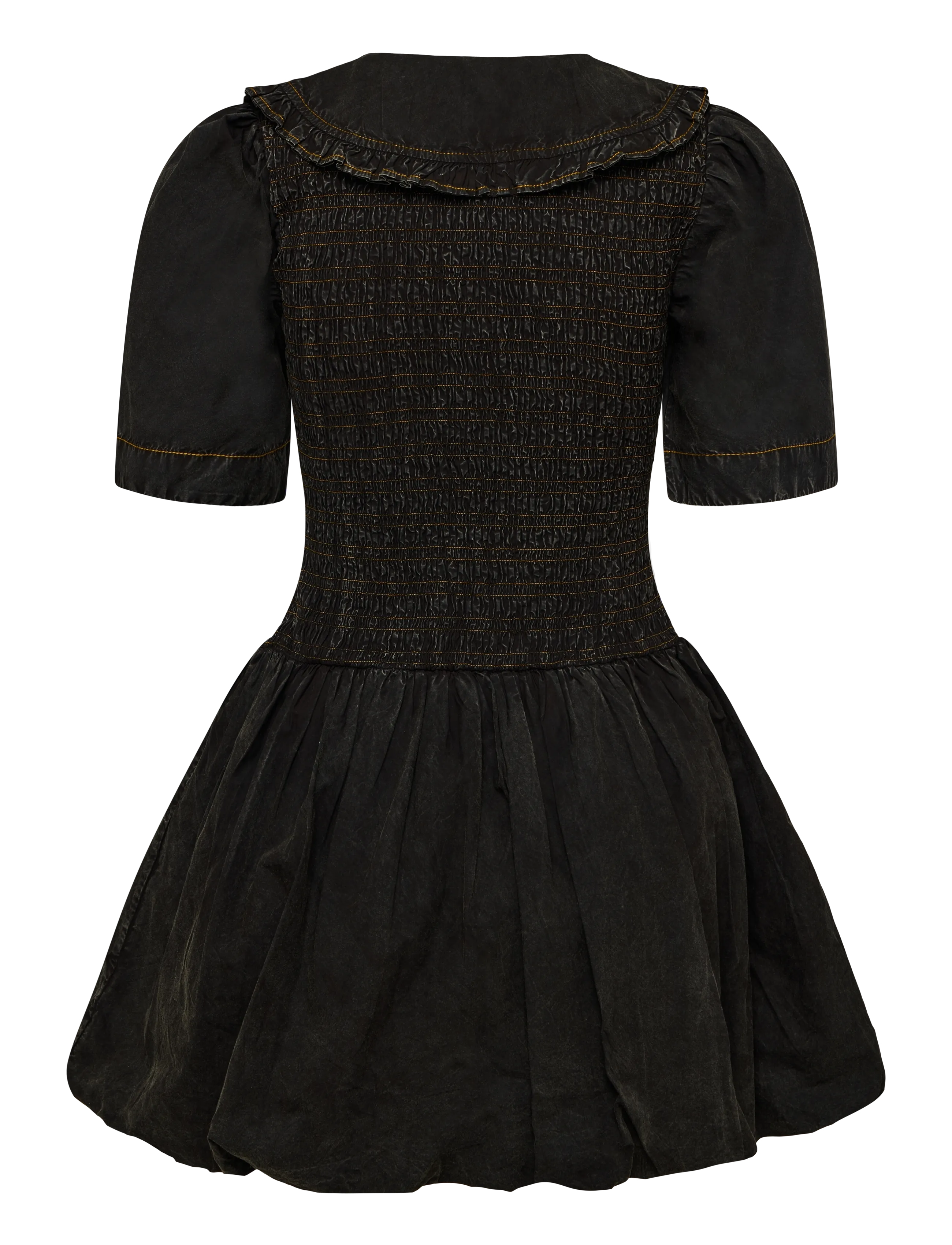 Ganni - Smocked Minidress - kurze kleider - black - 1