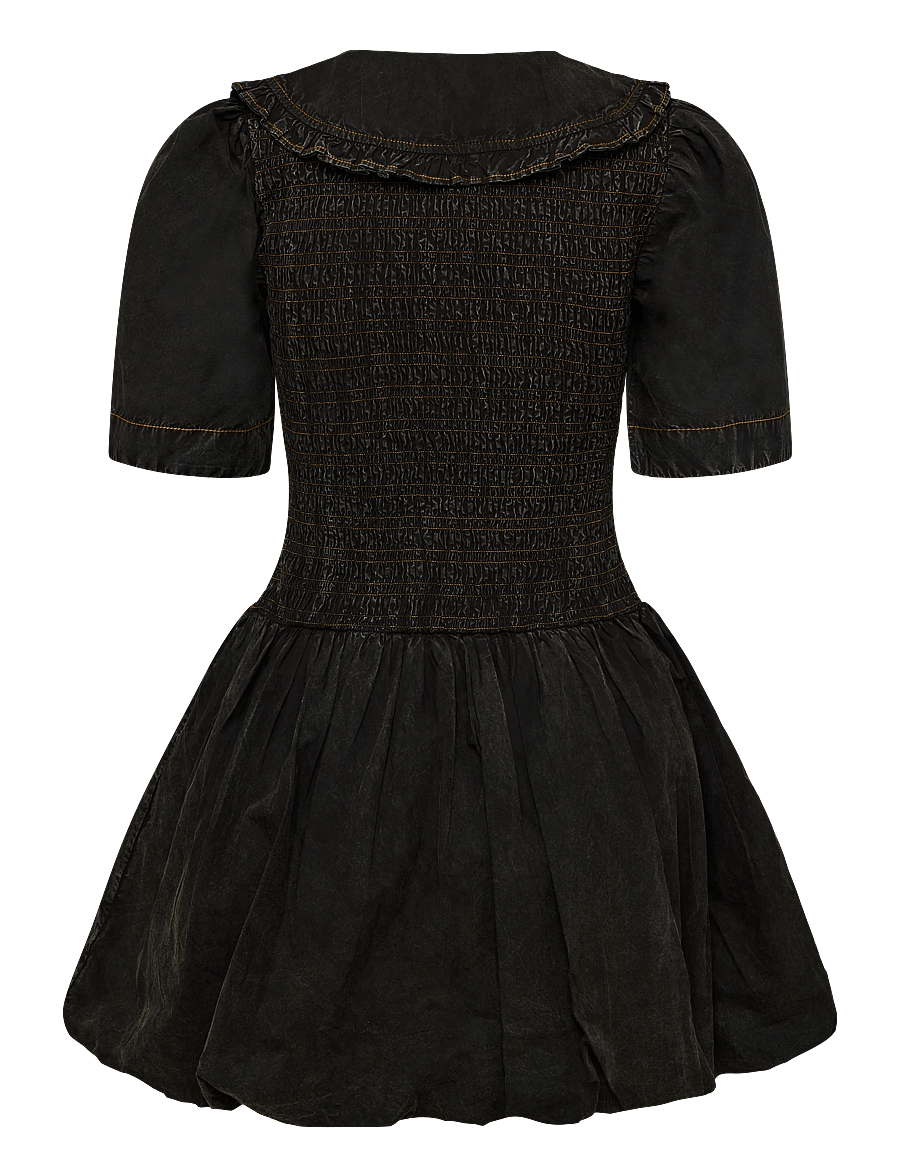 Ganni - Smocked Minidress - kurze kleider - black - 1