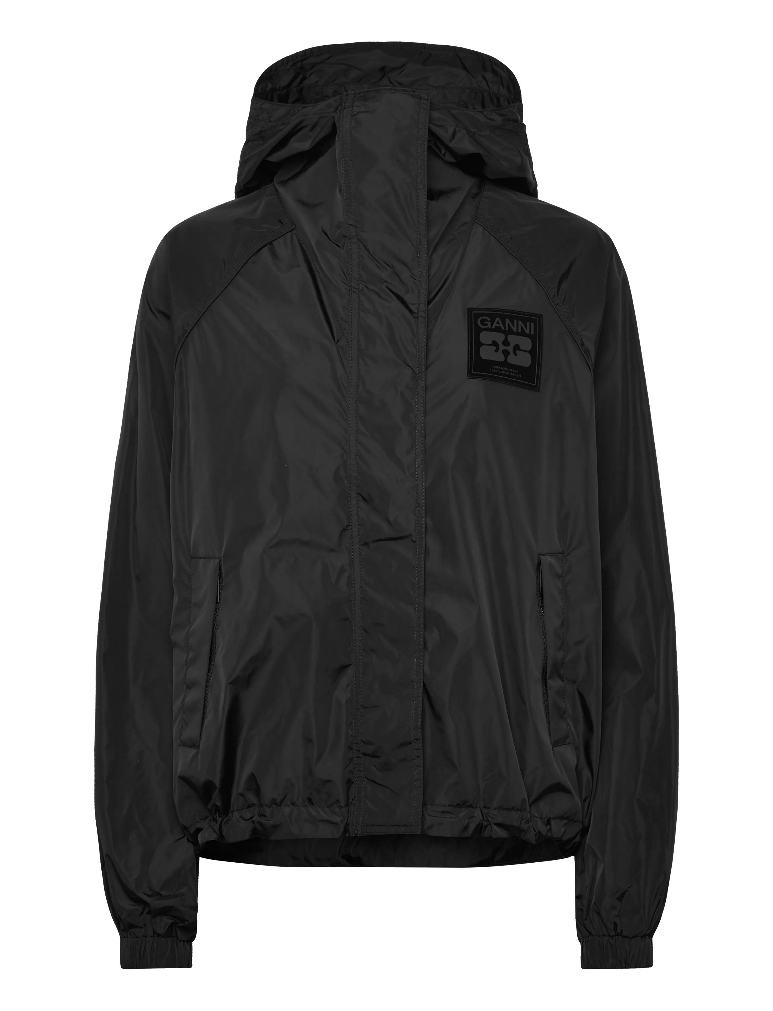 Ganni Nylon Jacket, XXL/3XL, Black, Jakker > Windbreakers, Dame
