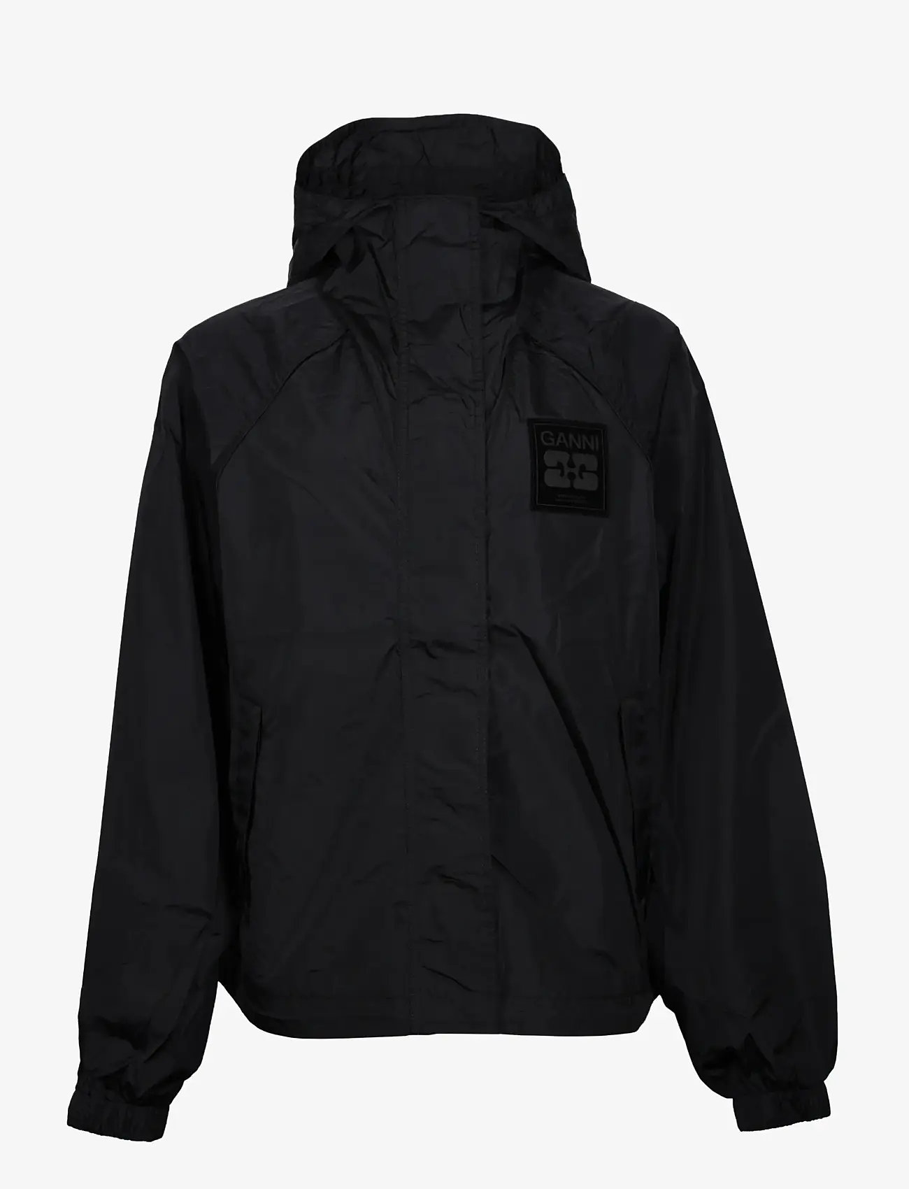 Ganni - Nylon Jacket - vindjakker - black - 0