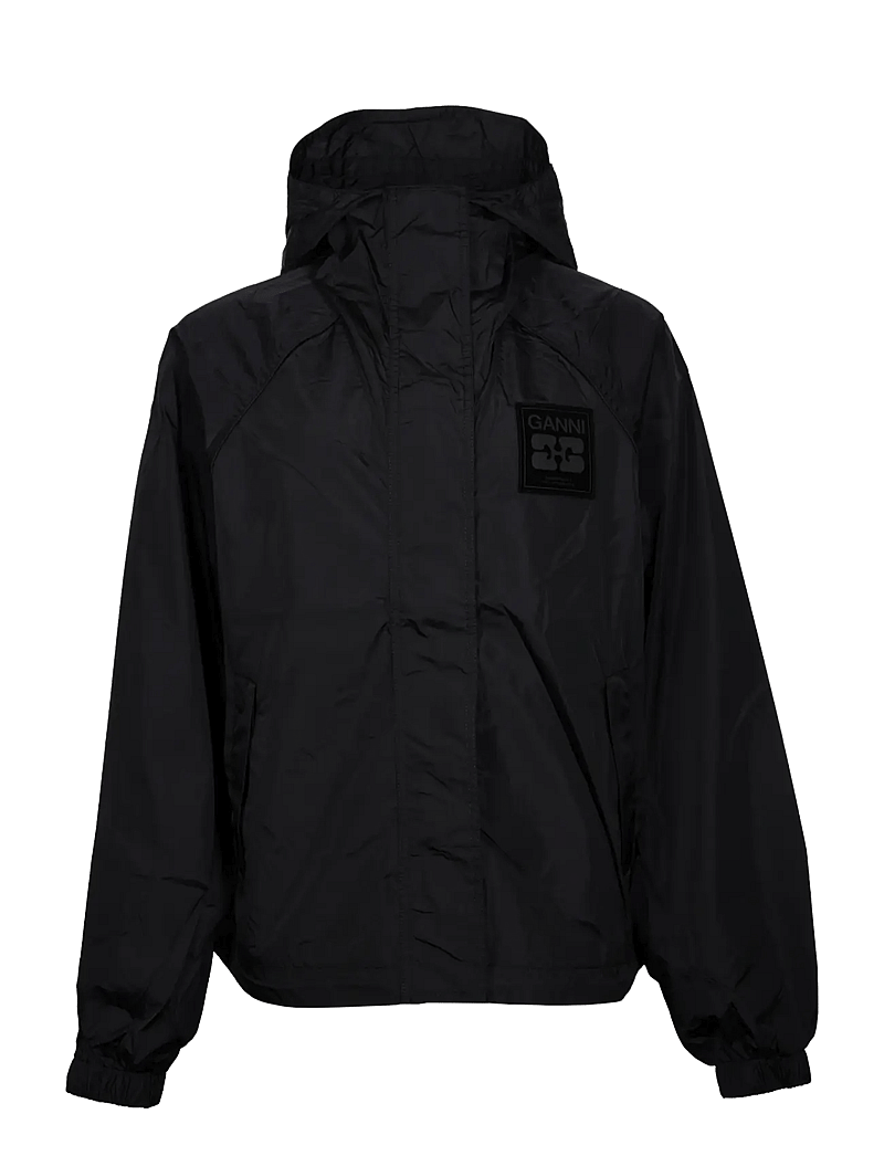Ganni - Nylon Jacket - vindjakker - black - 0