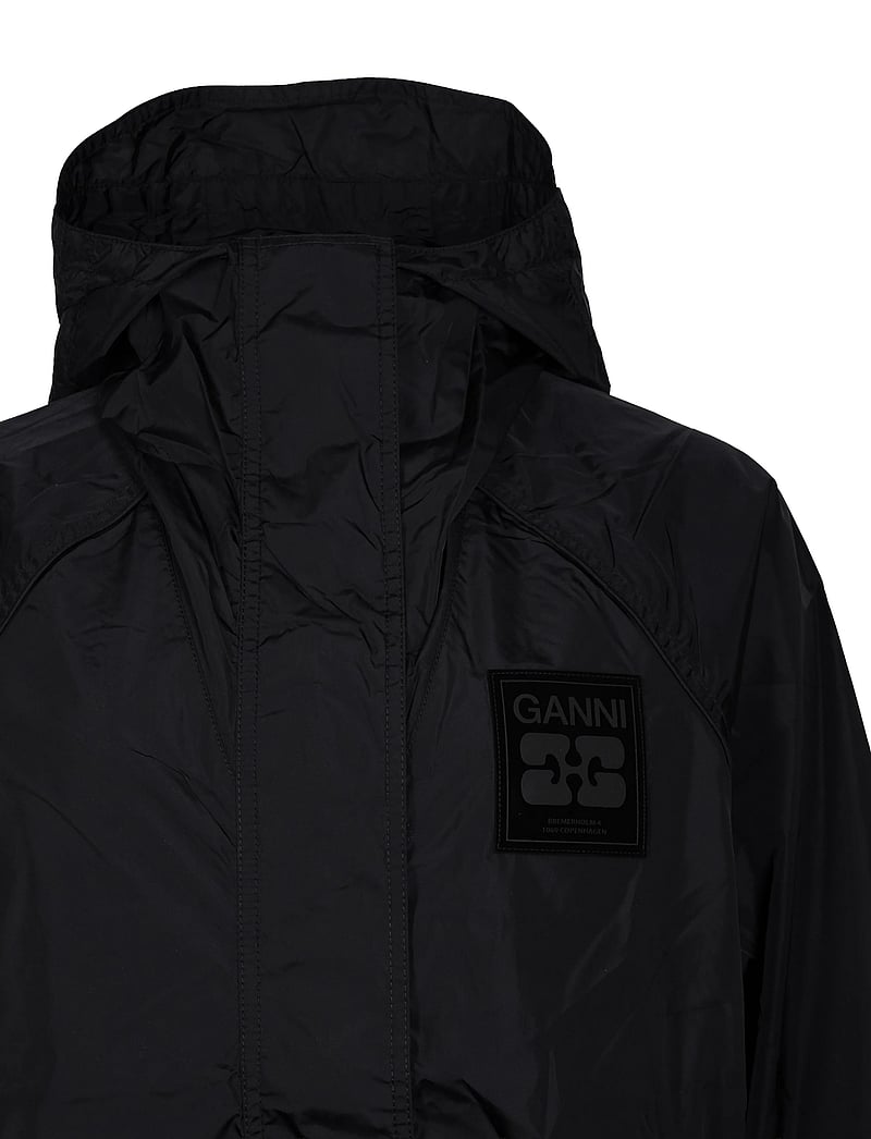 Ganni - Nylon Jacket - vindjakker - black - 2