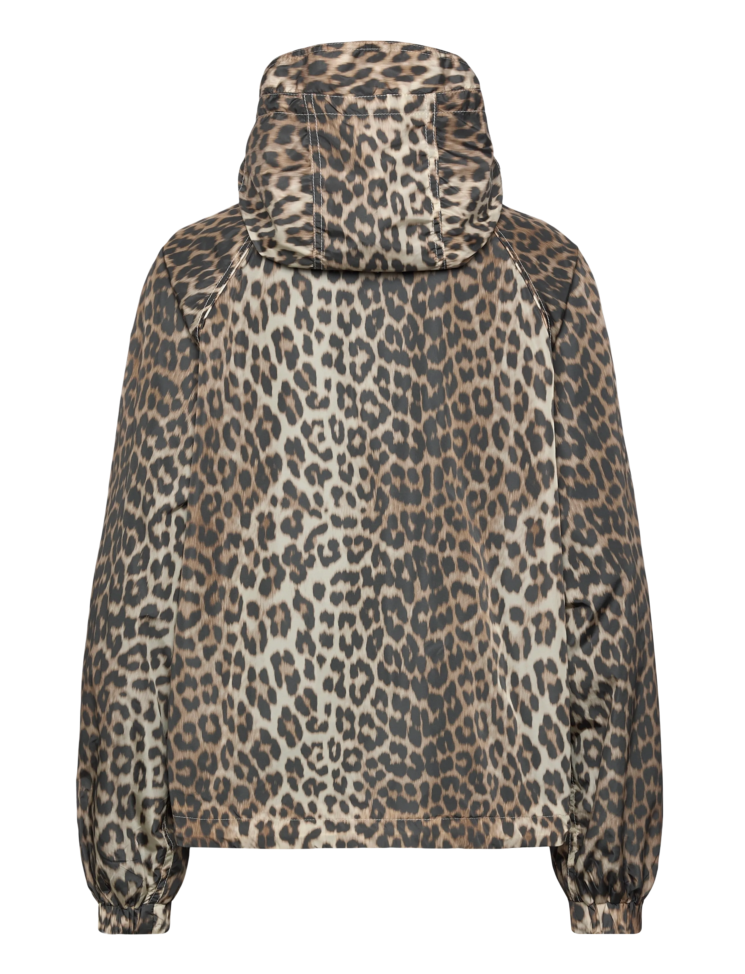 Ganni - Leopard Printed Nylon Jacket - brown - 1