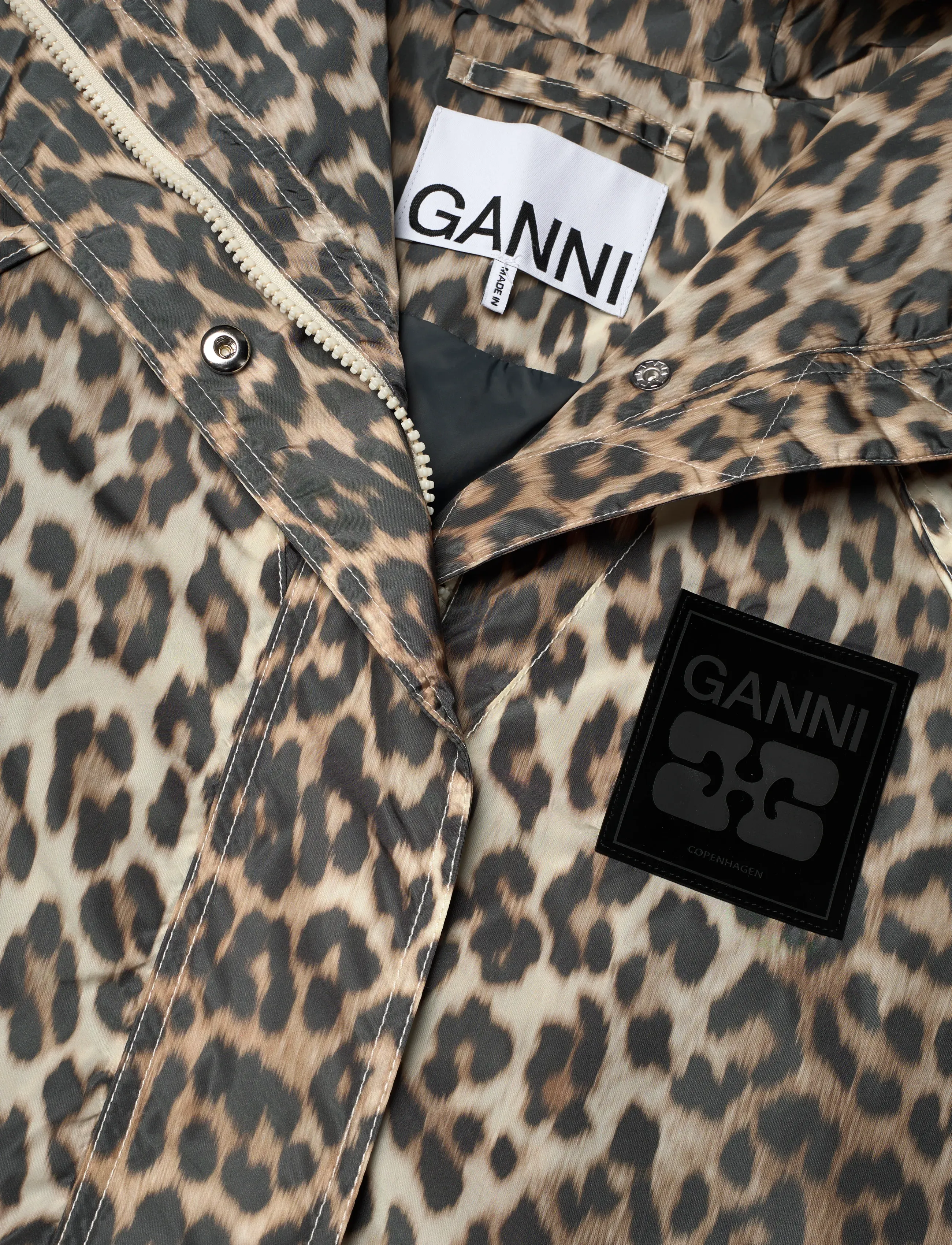 Ganni - Leopard Printed Nylon Jacket - brown - 2