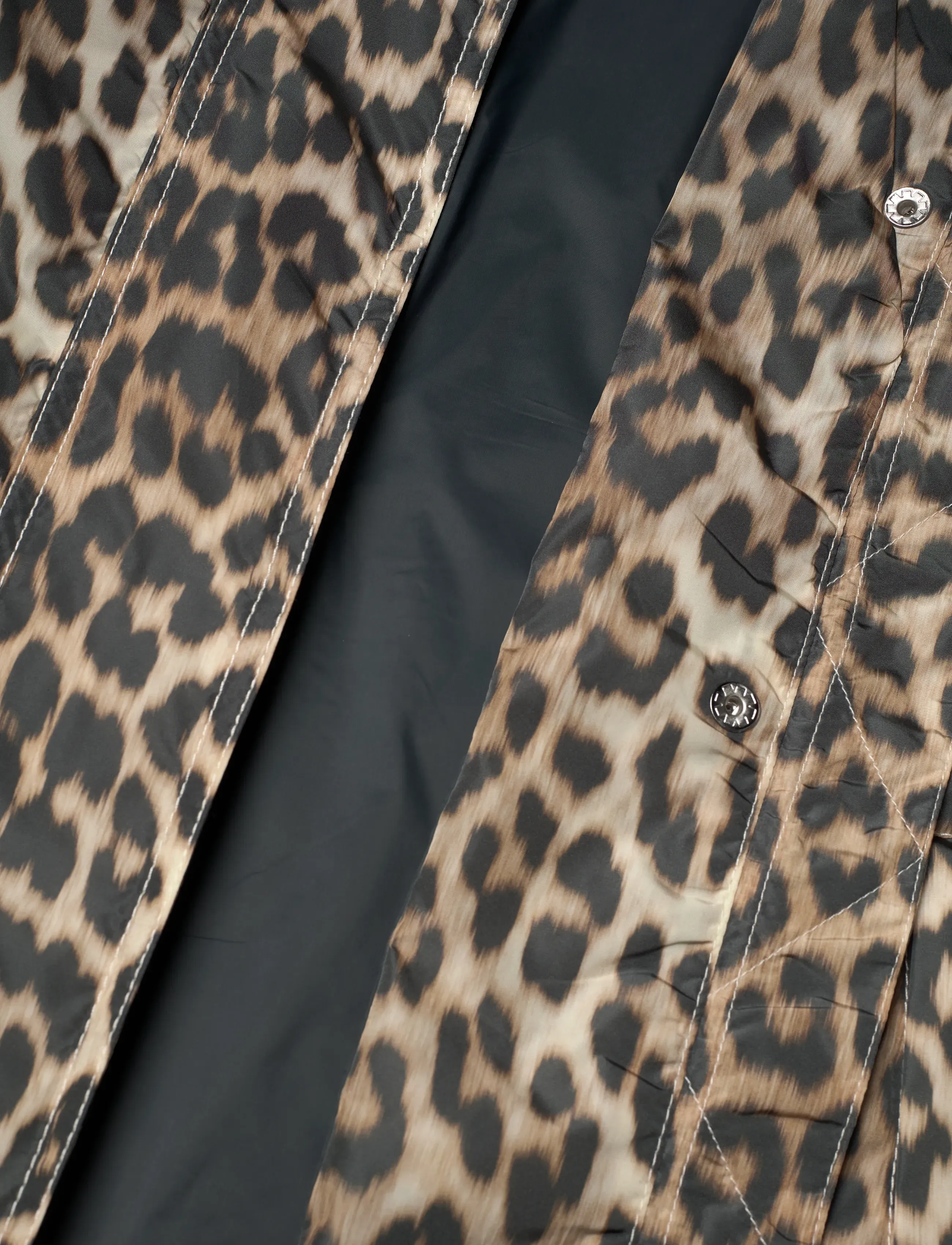 Ganni - Leopard Printed Nylon Jacket - brown - 4