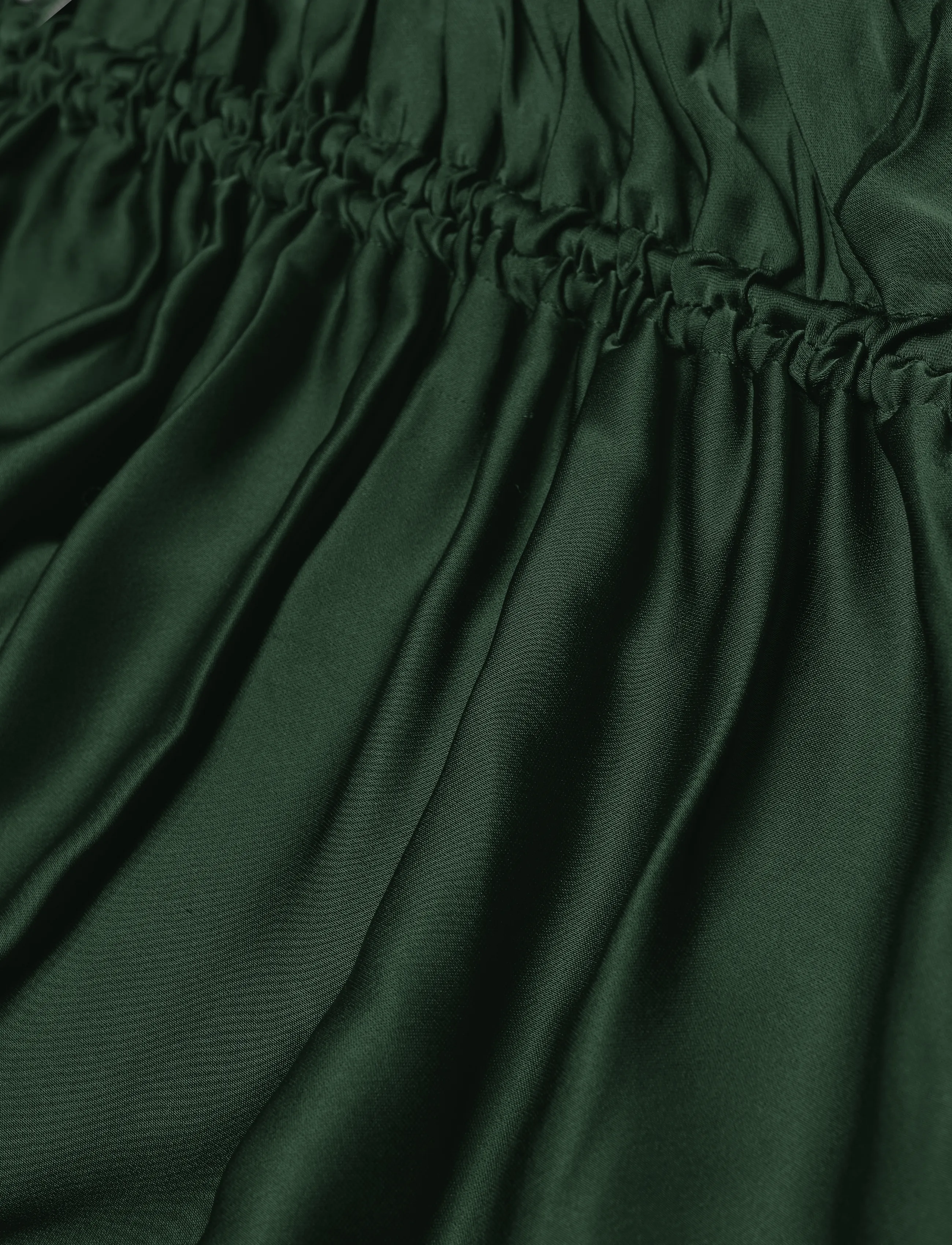 Ganni - Satin Ruched Maxi Dress - green - 5