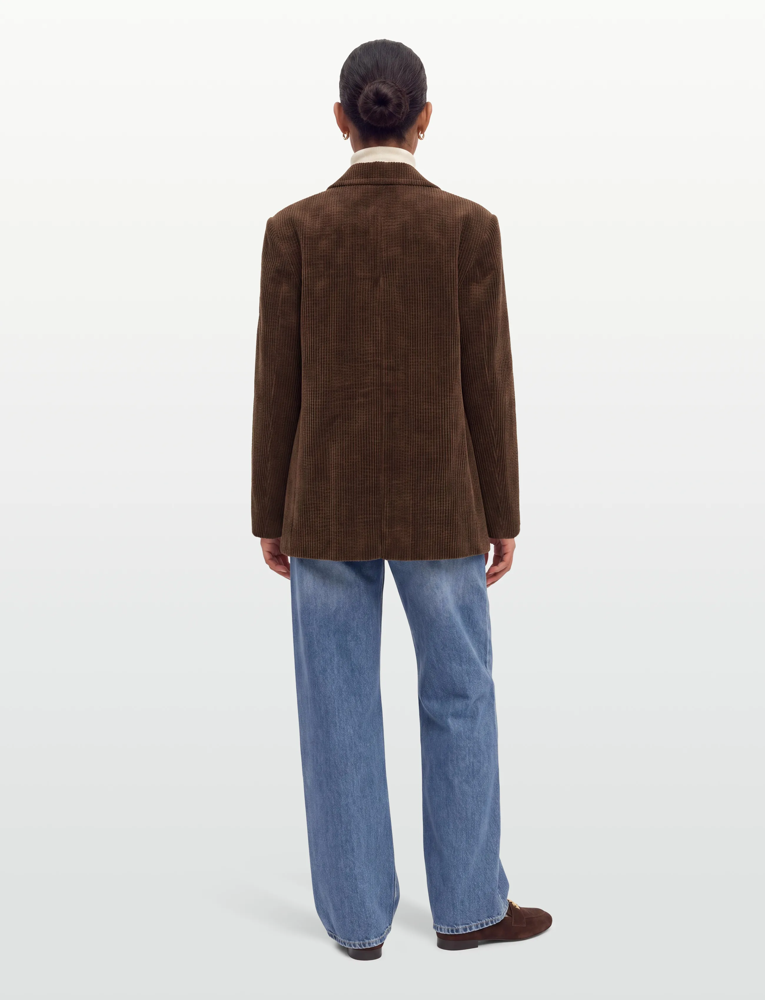 Ganni - Corduroy Blazer Chicory - Üherealised pintsakud - brown - 4