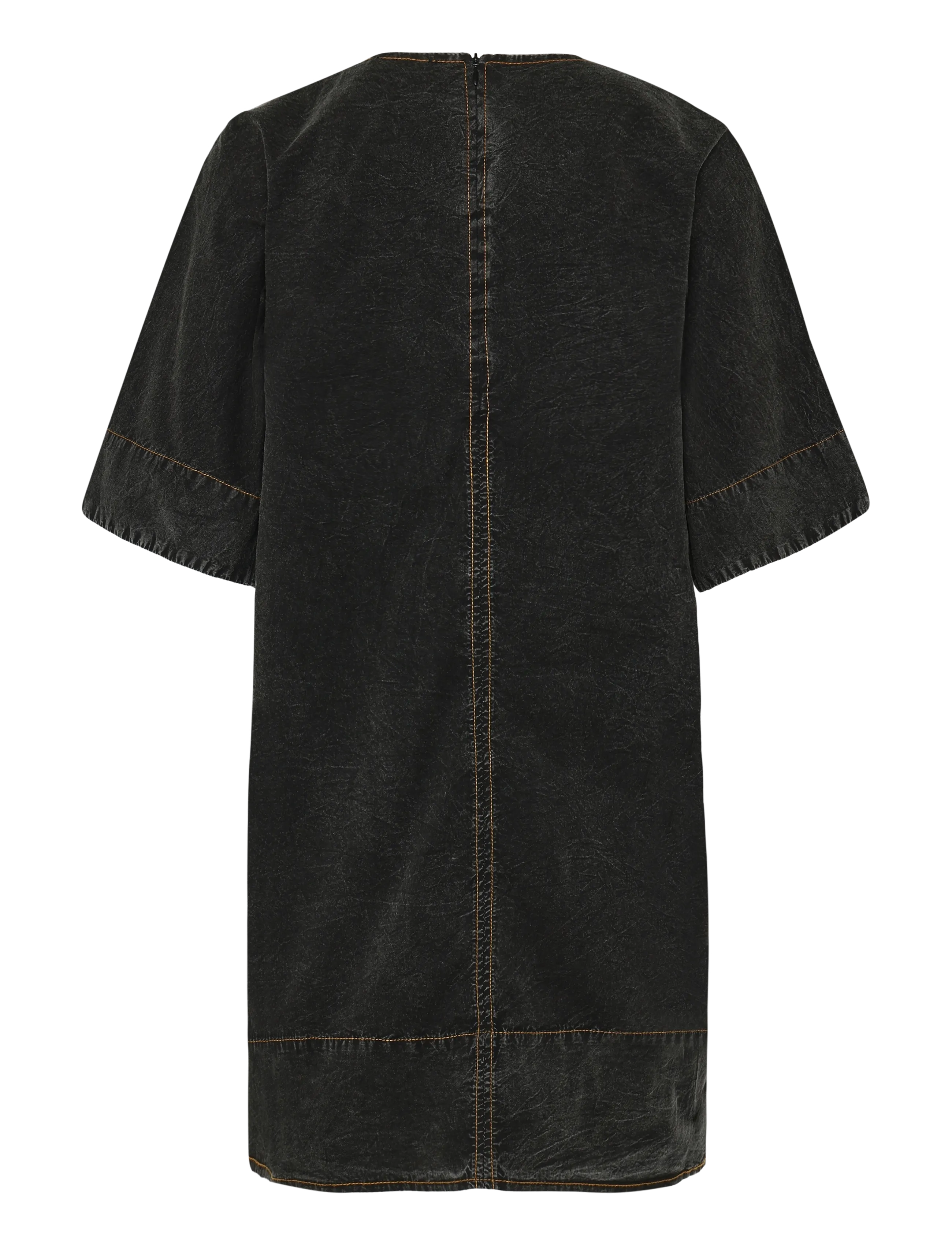Ganni - Black Washed Kimono Dress - korta klänningar - black - 2