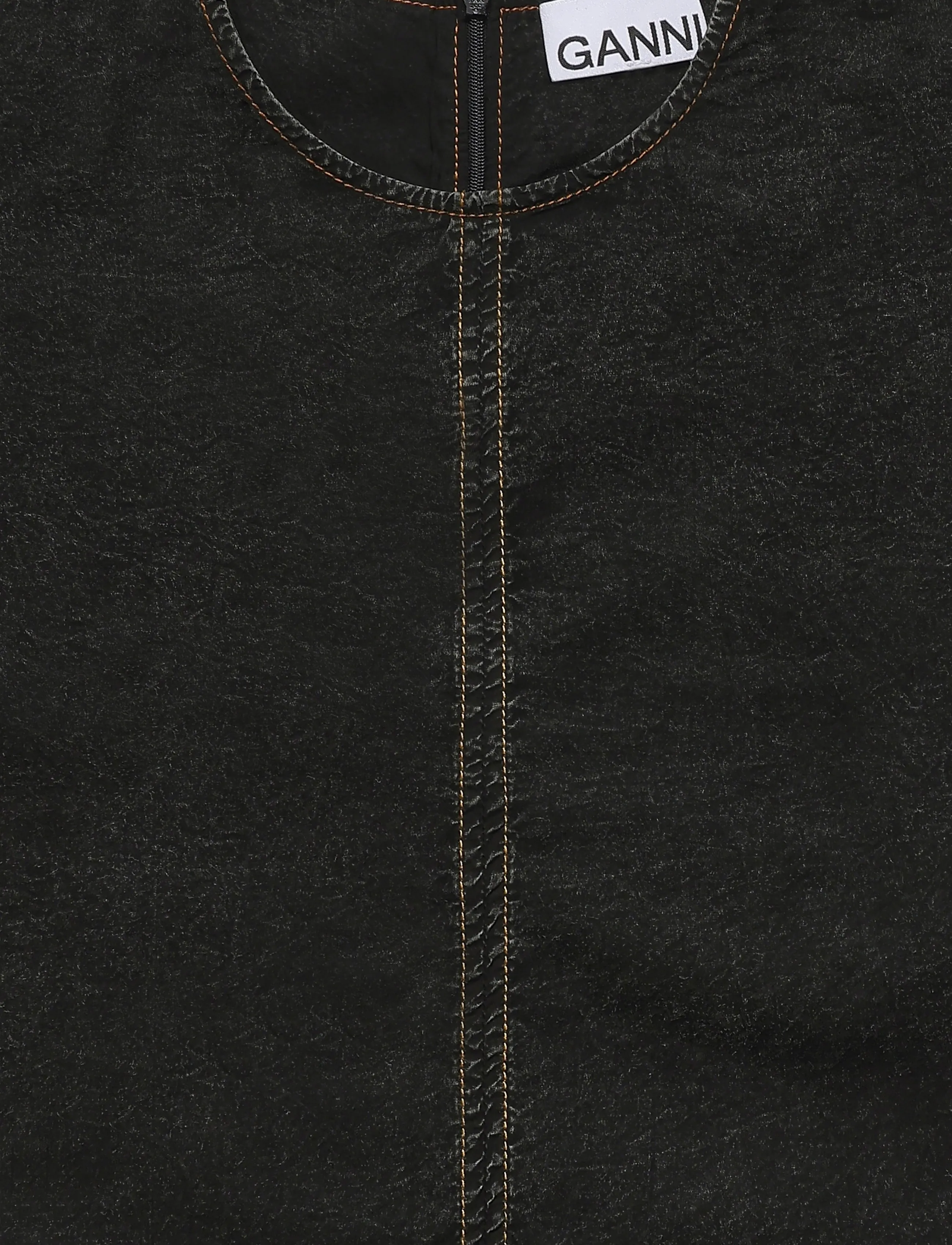 Ganni - Black Washed Kimono Dress - korta klänningar - black - 5