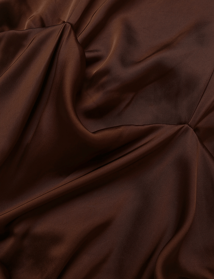 Ganni - Brown Ruffle Dress - party dresses - brown - 3