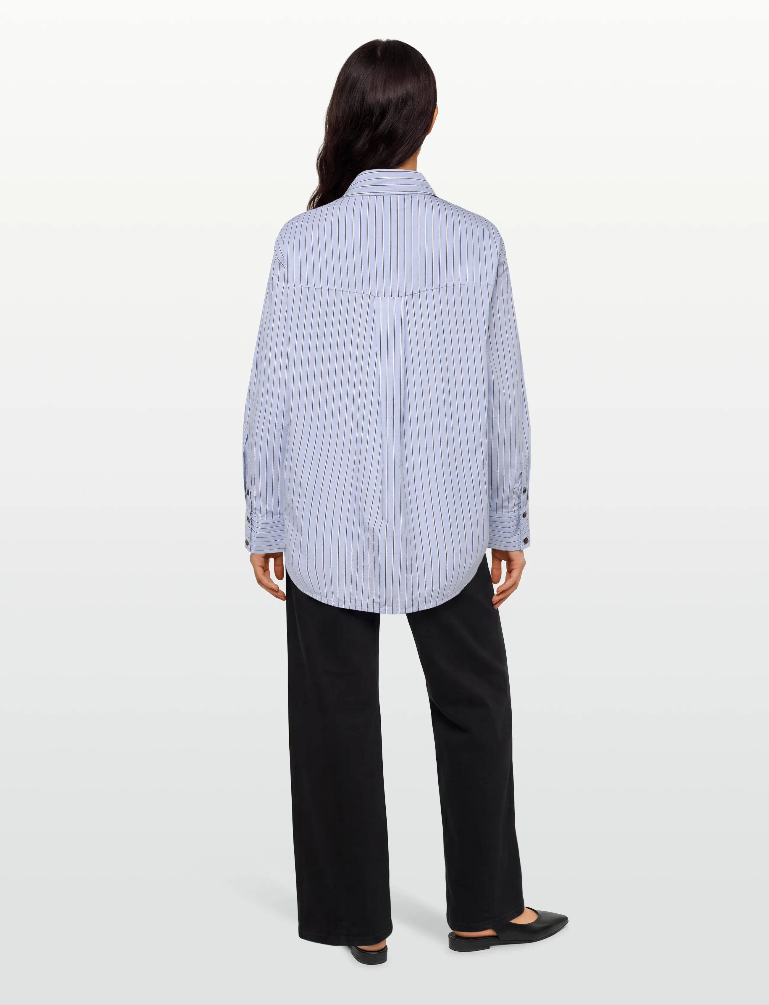 Ganni - Stripe Graphic Shirt - langærmede skjorter - blue - 4