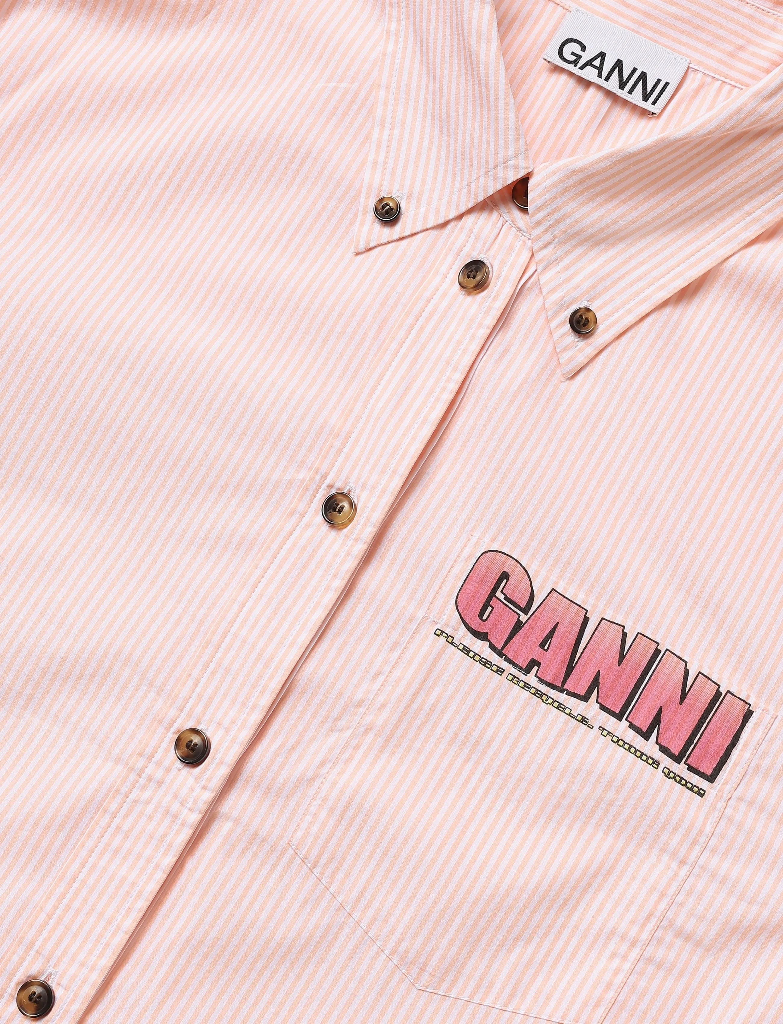 Ganni - Stripe Graphic Shirt - pink - 2