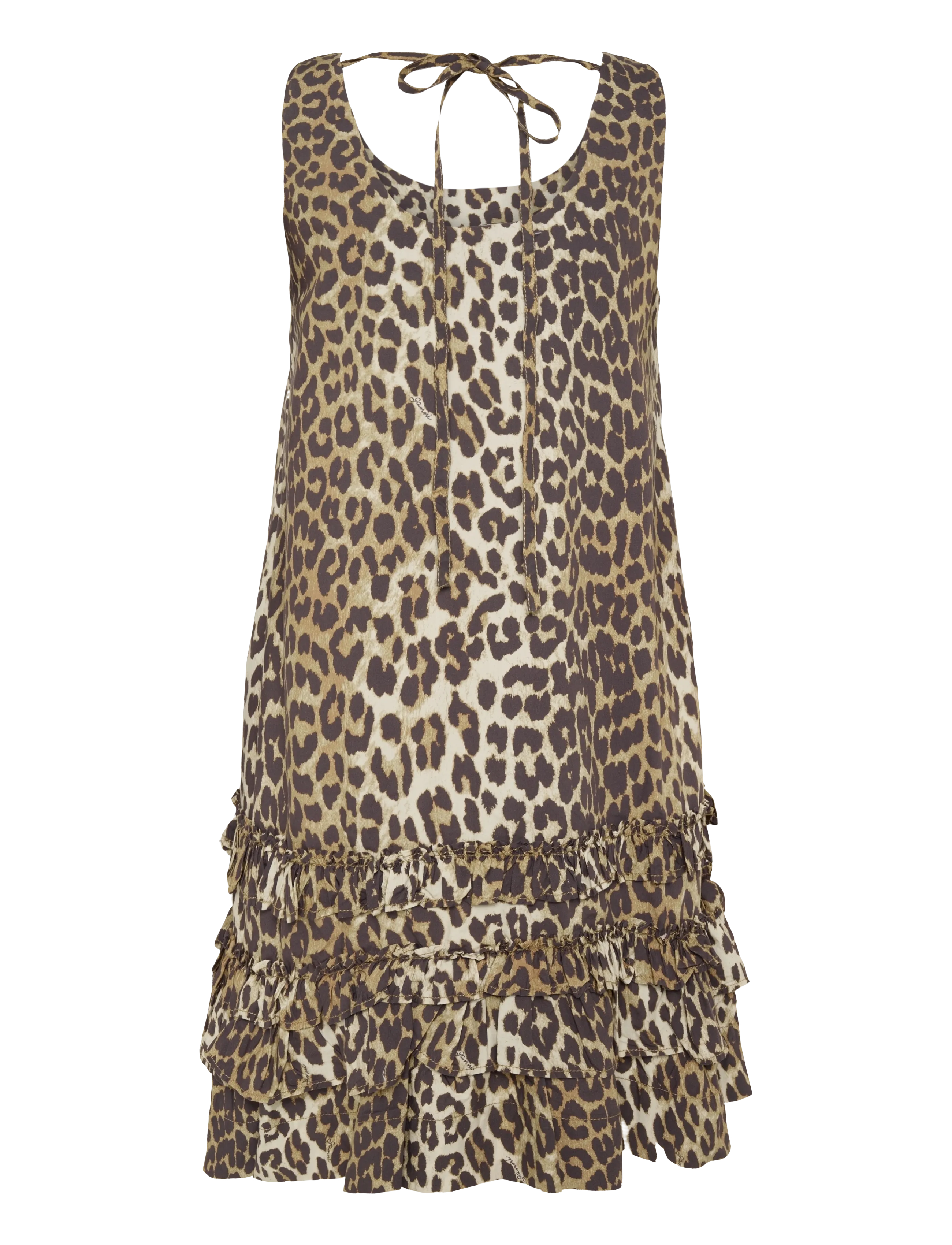 Ganni - Cotton Poplin Mini Dress - sommerkleider - brown - 1