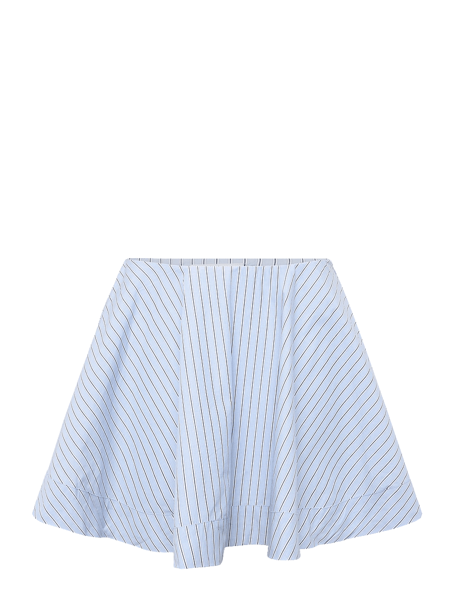 Ganni - Stripe Cotton Mini Circle Skirt - short skirts - blue - 0