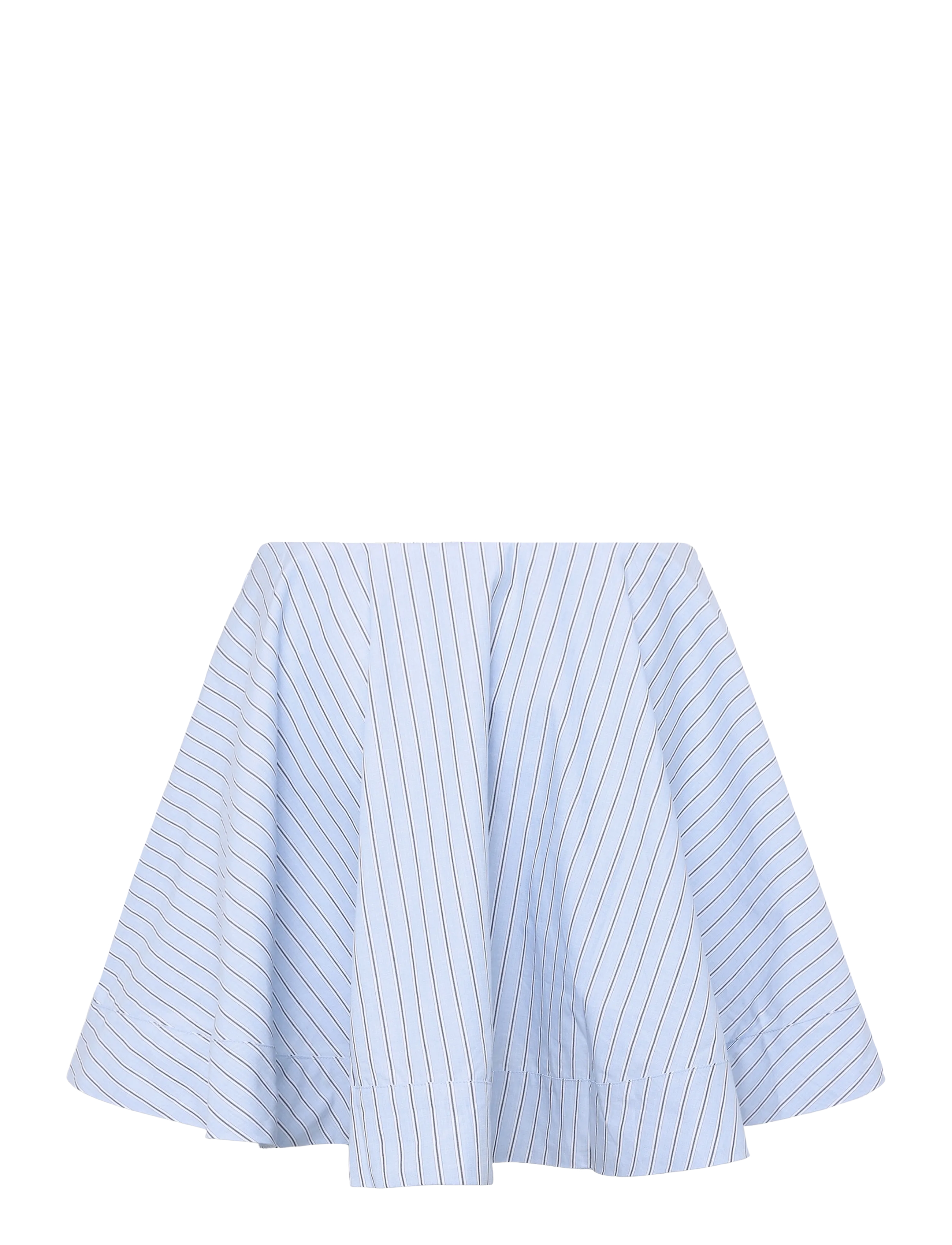 Ganni - Stripe Cotton Mini Circle Skirt - short skirts - blue - 1