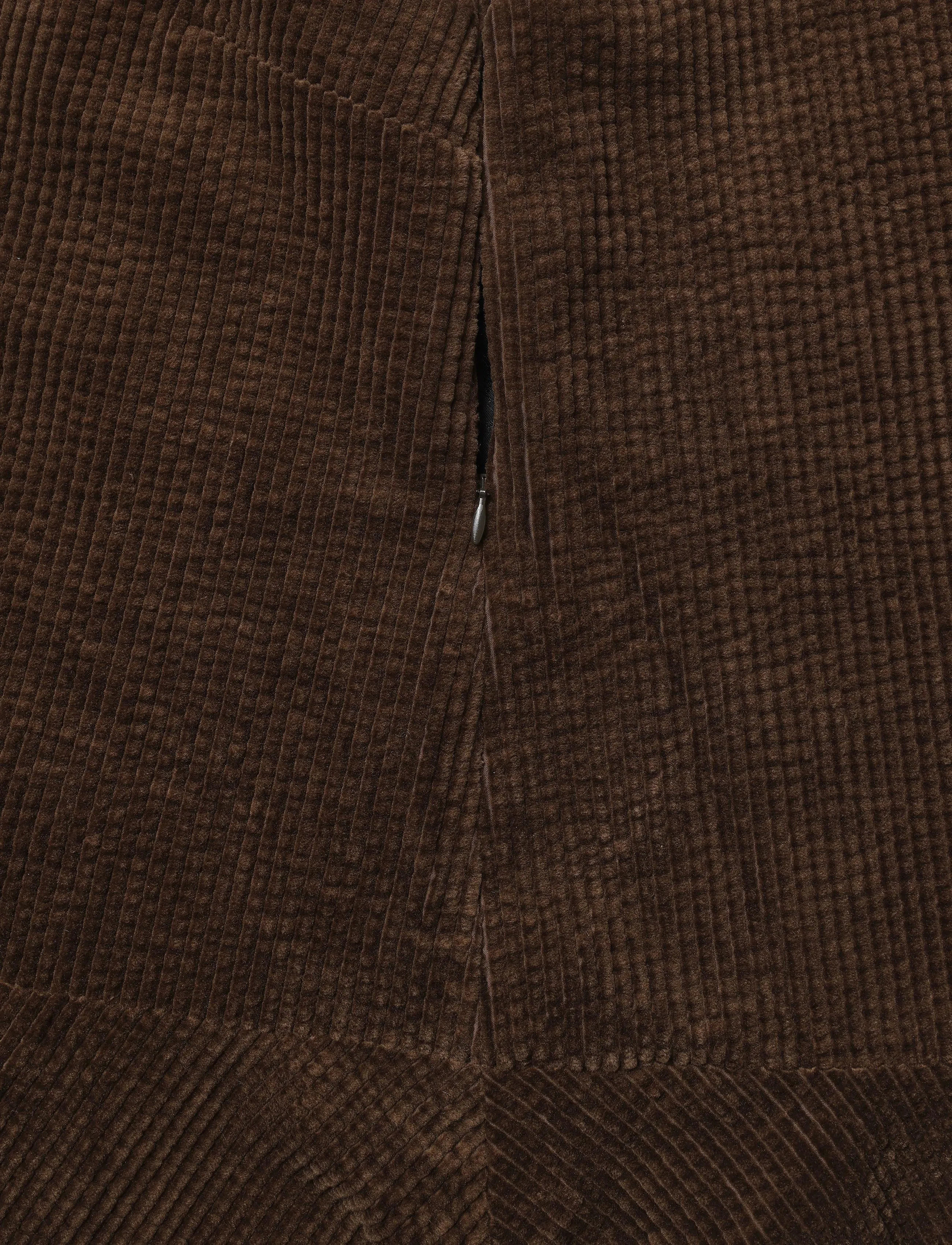 Ganni - Seersucker Corduroy V Neck Mini Dress - brown - 3