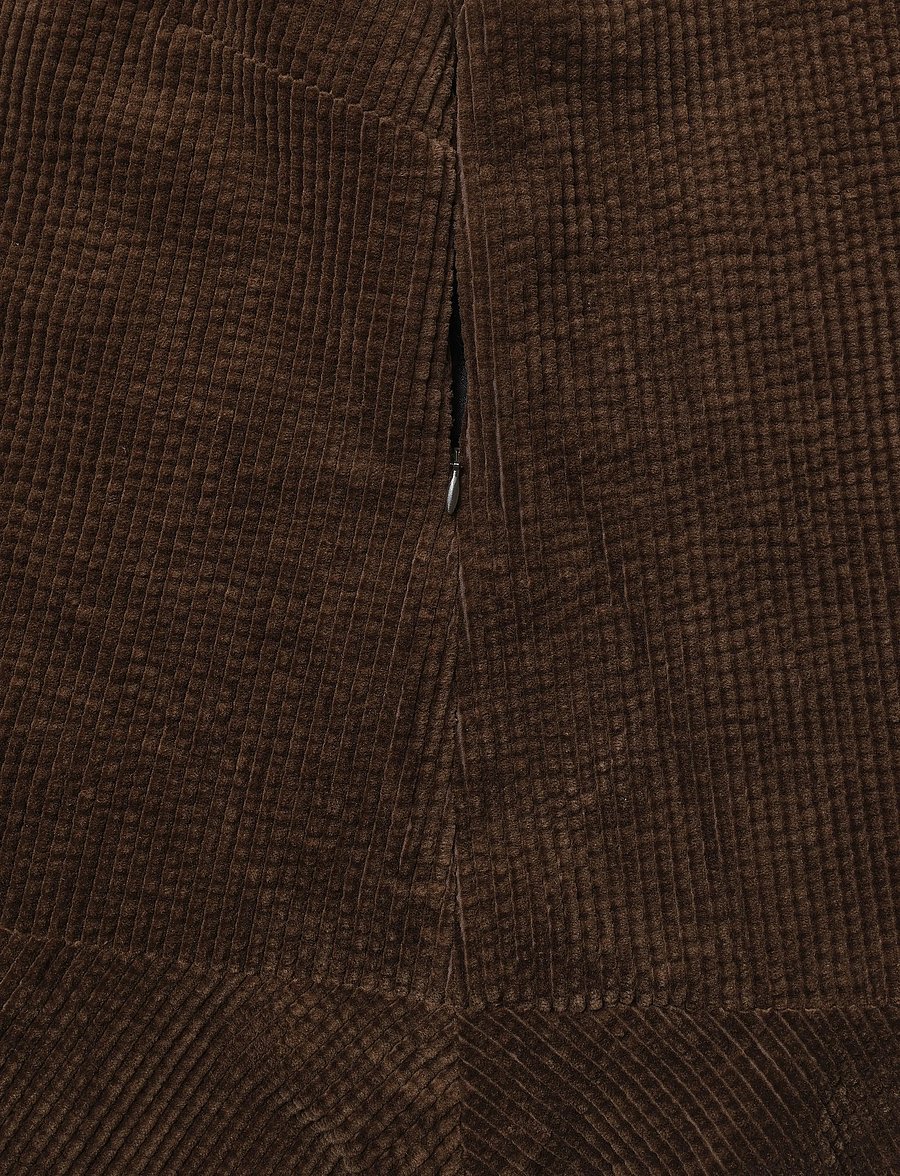 Ganni - Seersucker Corduroy V Neck Mini Dress - minikleidid - brown - 3
